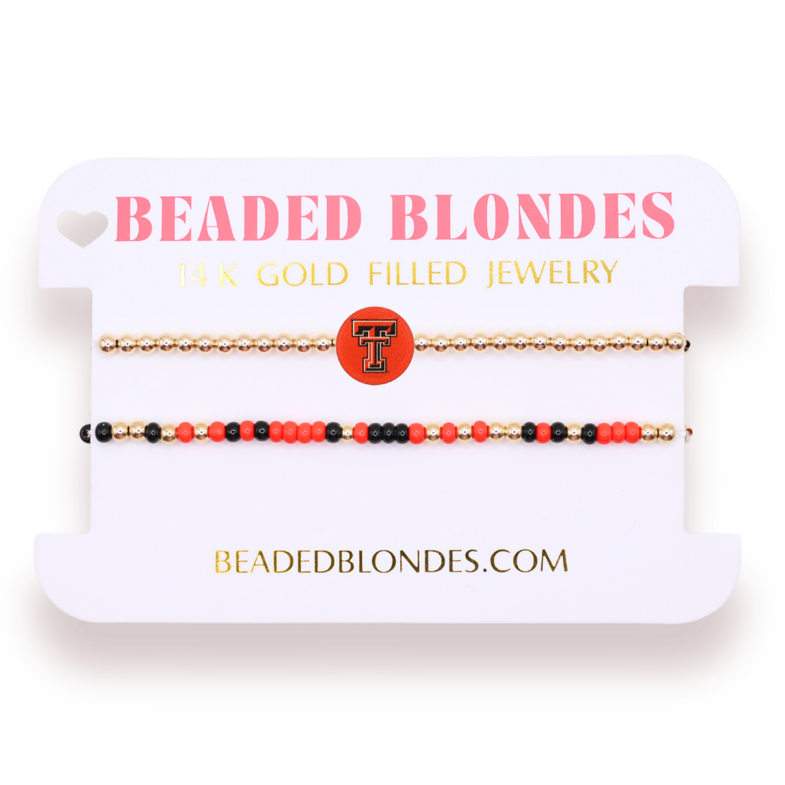 Texas Tech + Sprinkle Logo Bracelet Stack of 2