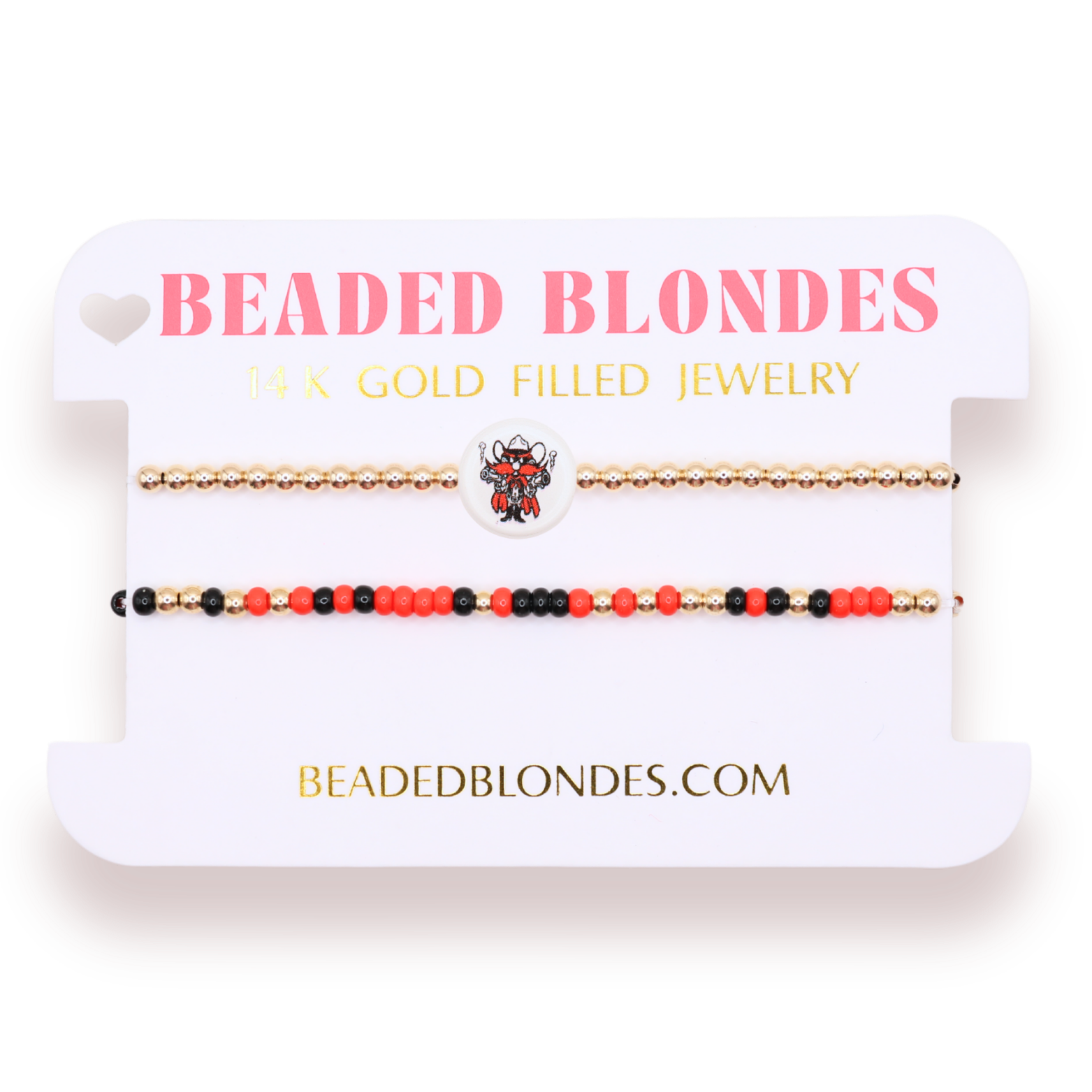 Texas Tech + Sprinkle Logo Bracelet Stack of 2