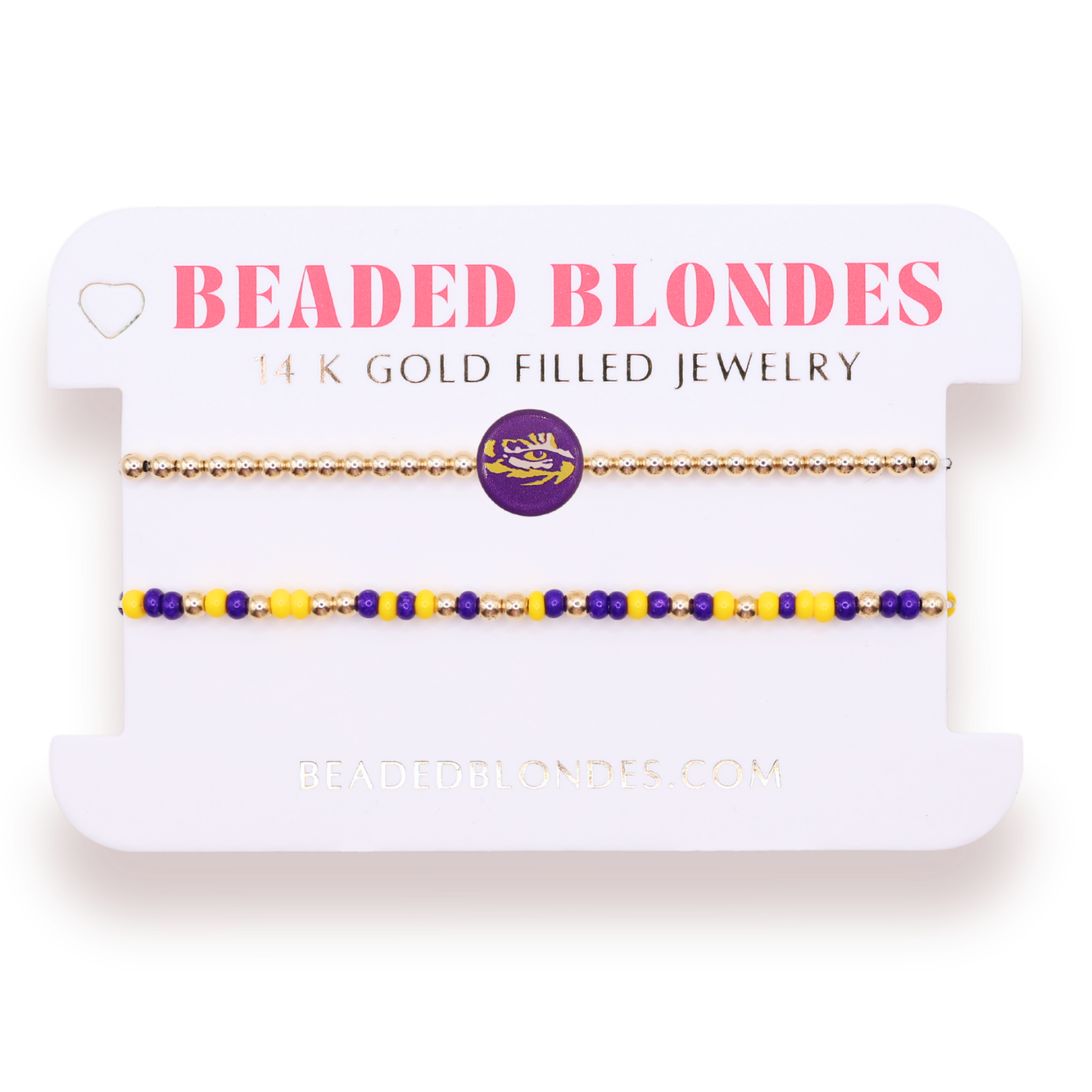 LSU/Tigers Logo + Sprinkle Bracelet Stack