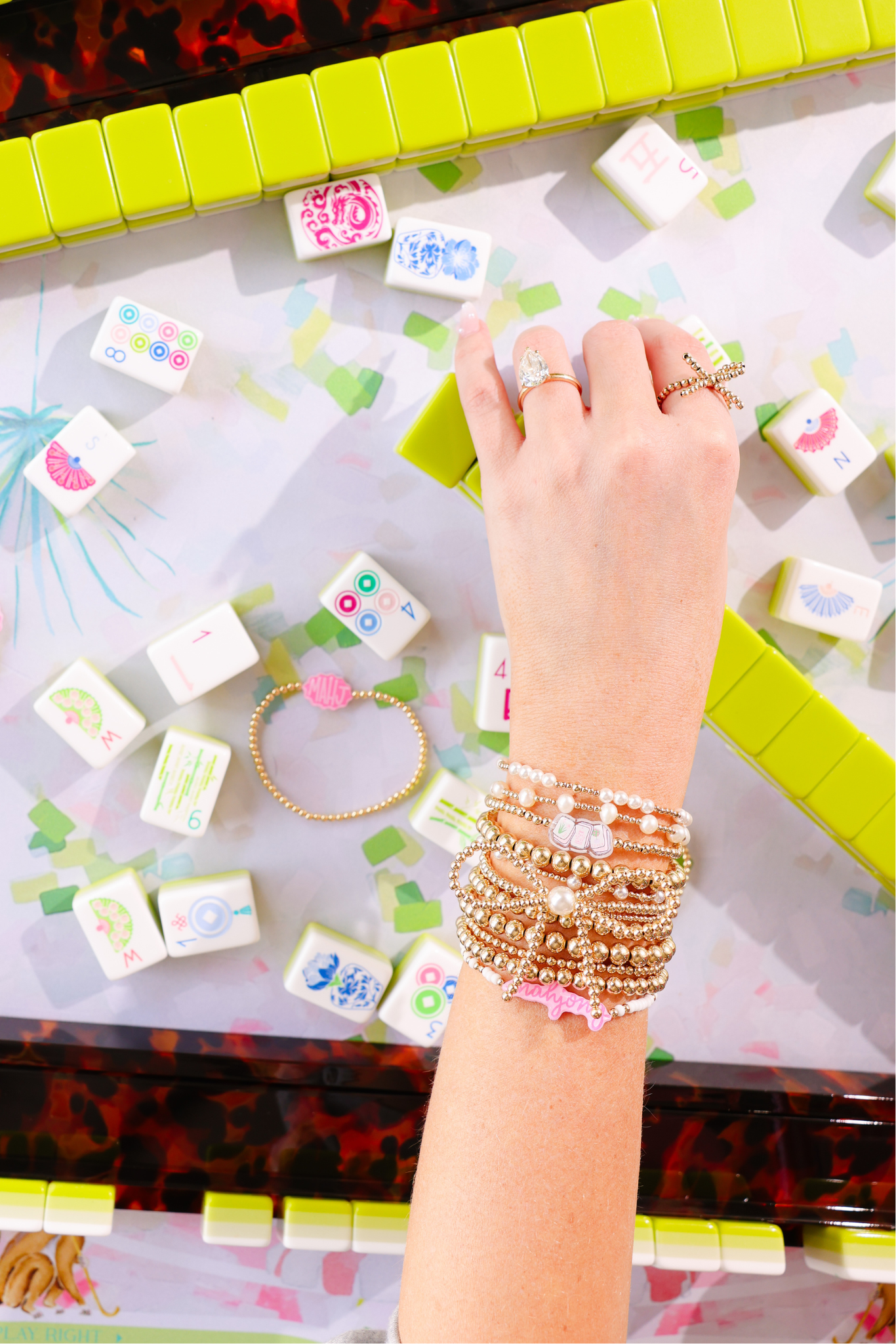 Mahjong Tile Bracelet on Color