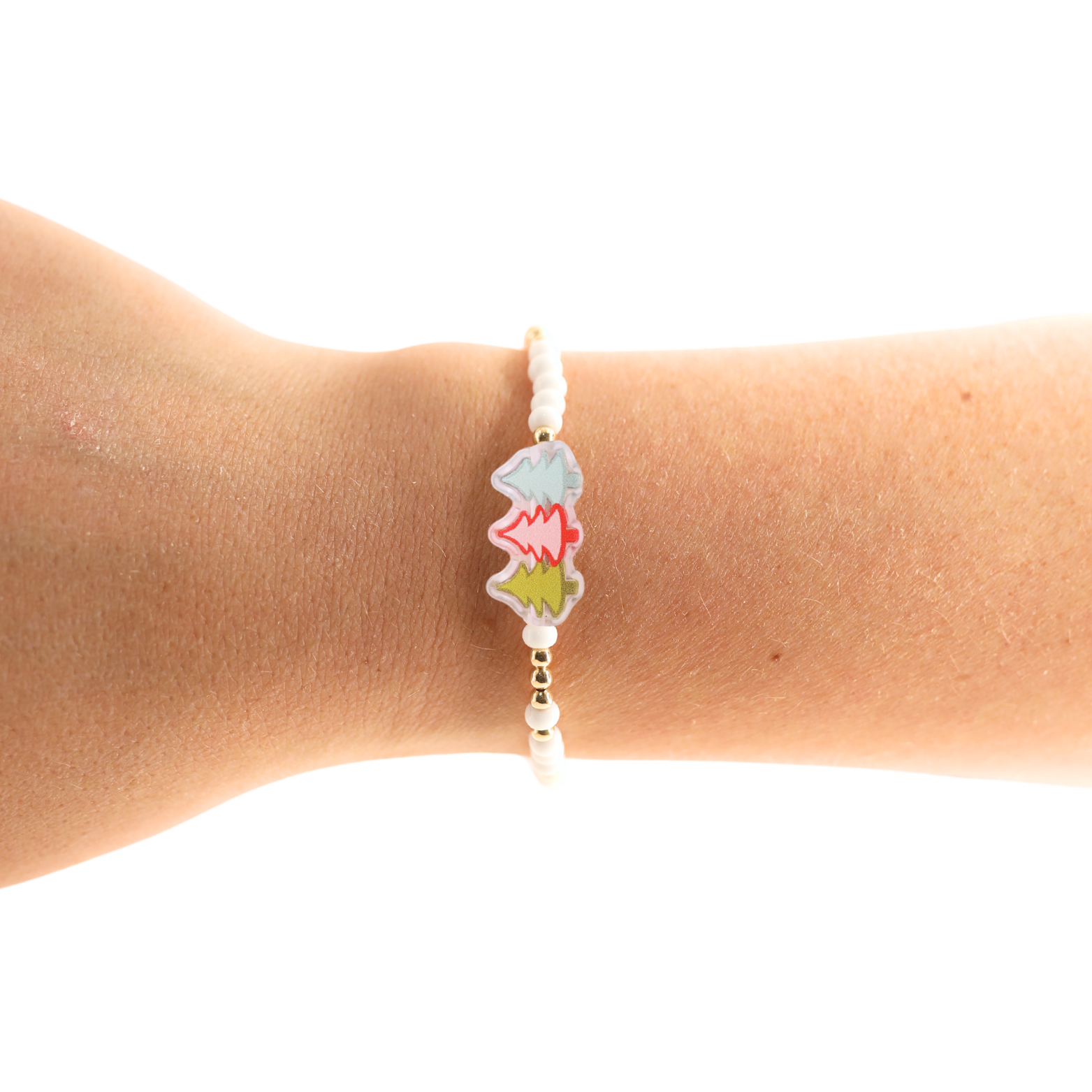 Tree Trio on White Sprinkle Bracelet (Sale)