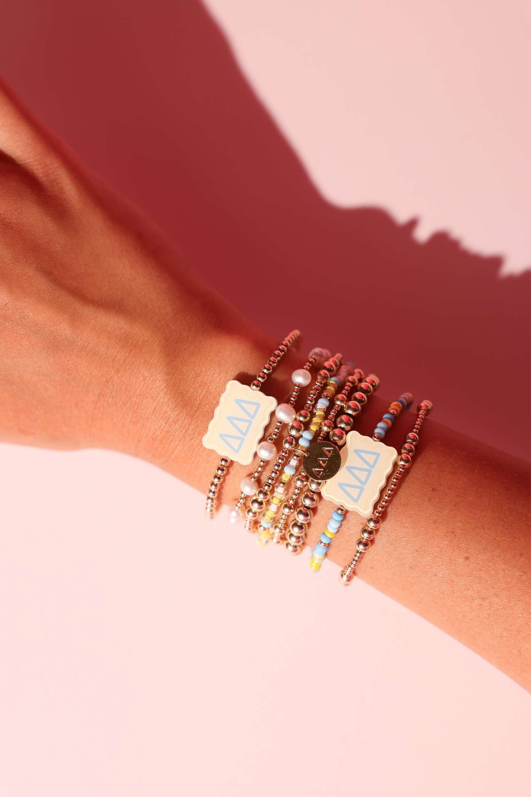 Tri Delta Block Bracelet on Color