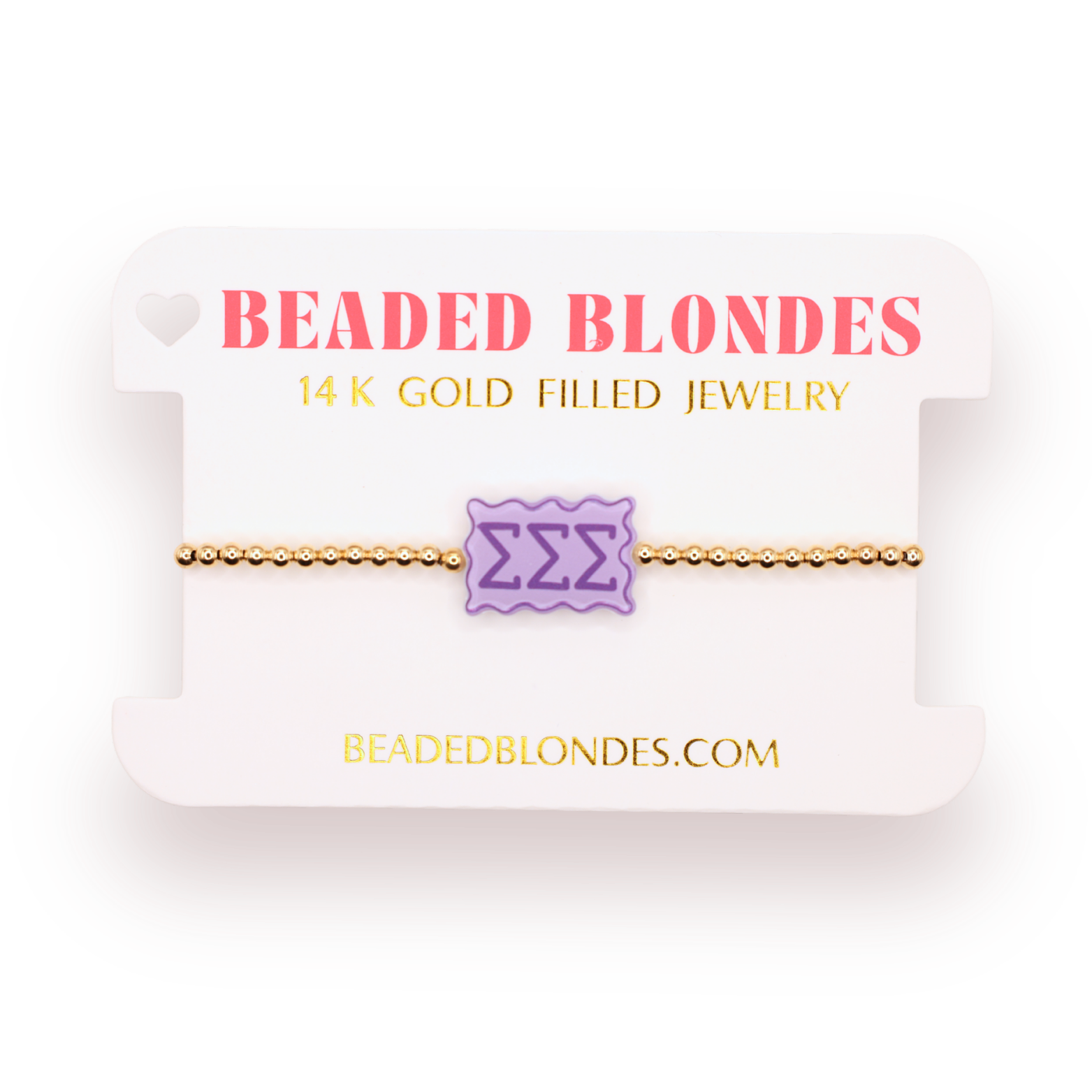 Tri Sigma Block Bracelet on Gold