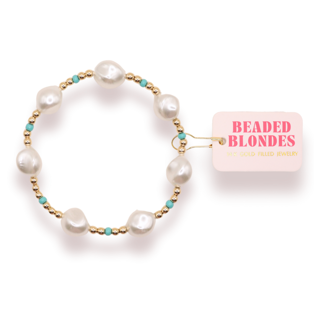 Turquoise Sadie Pearl Bracelet