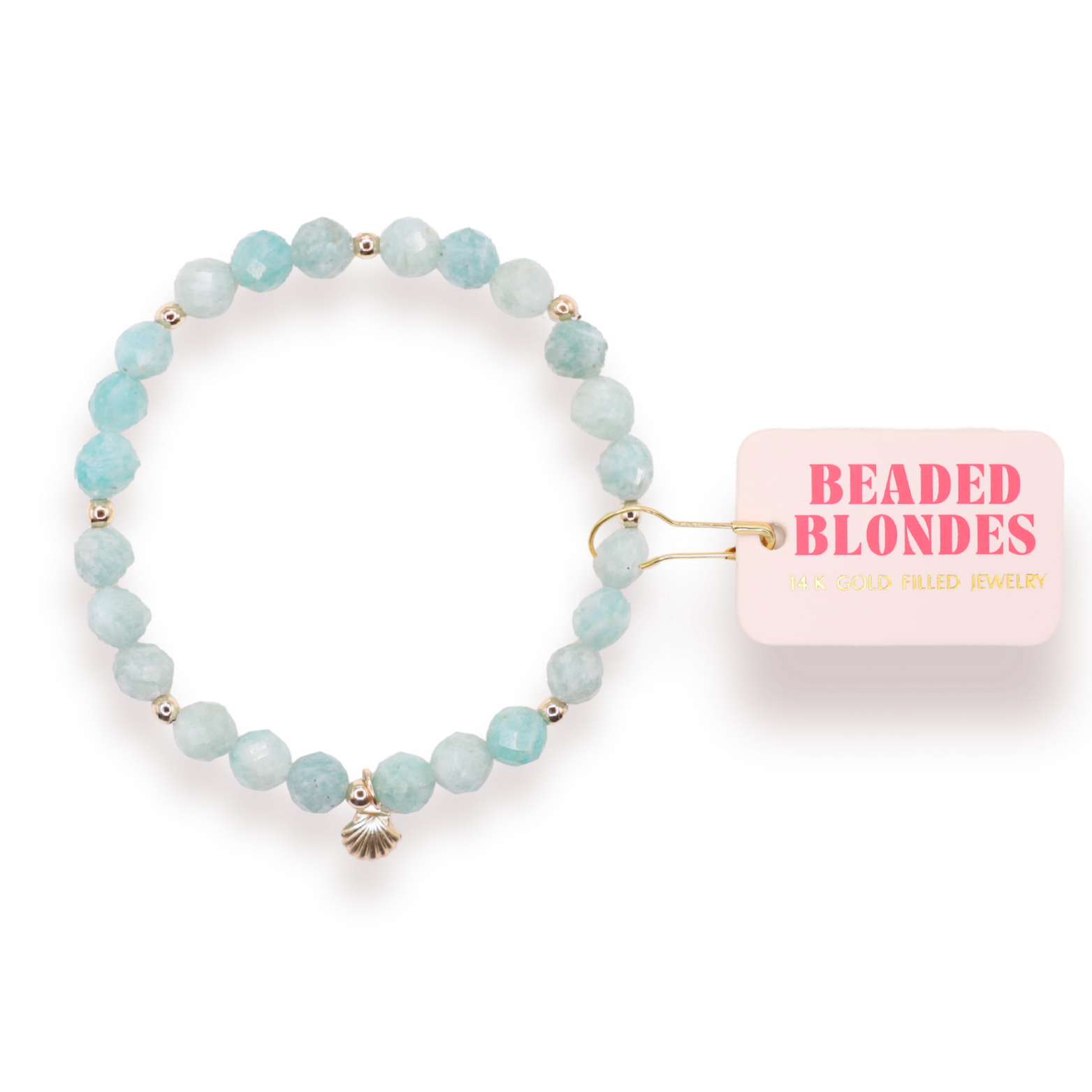 Turquoise Gemstone with Mini Shell Charm Bracelet