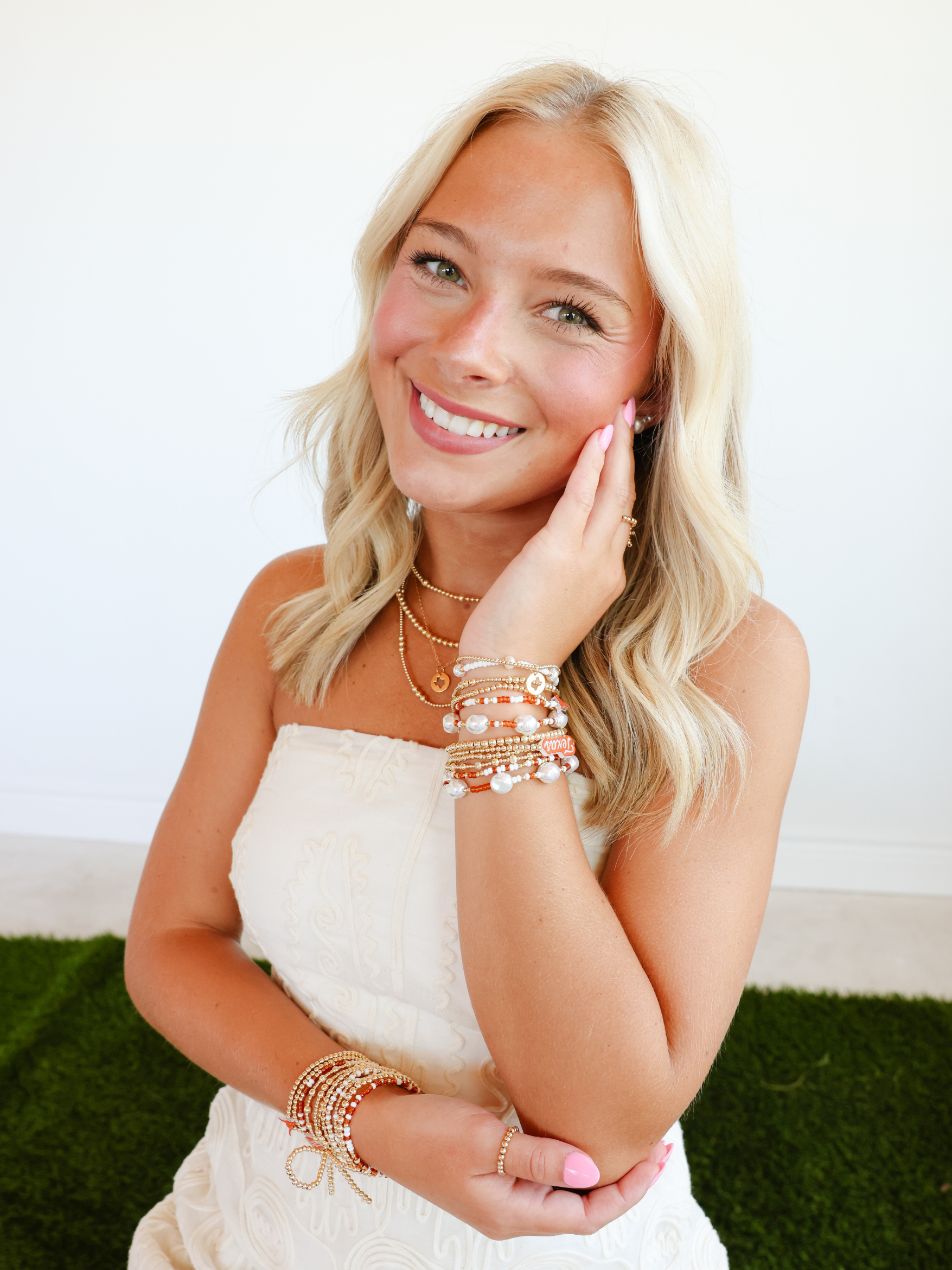 Burnt Orange and White Sadie Sprinkle Bracelet