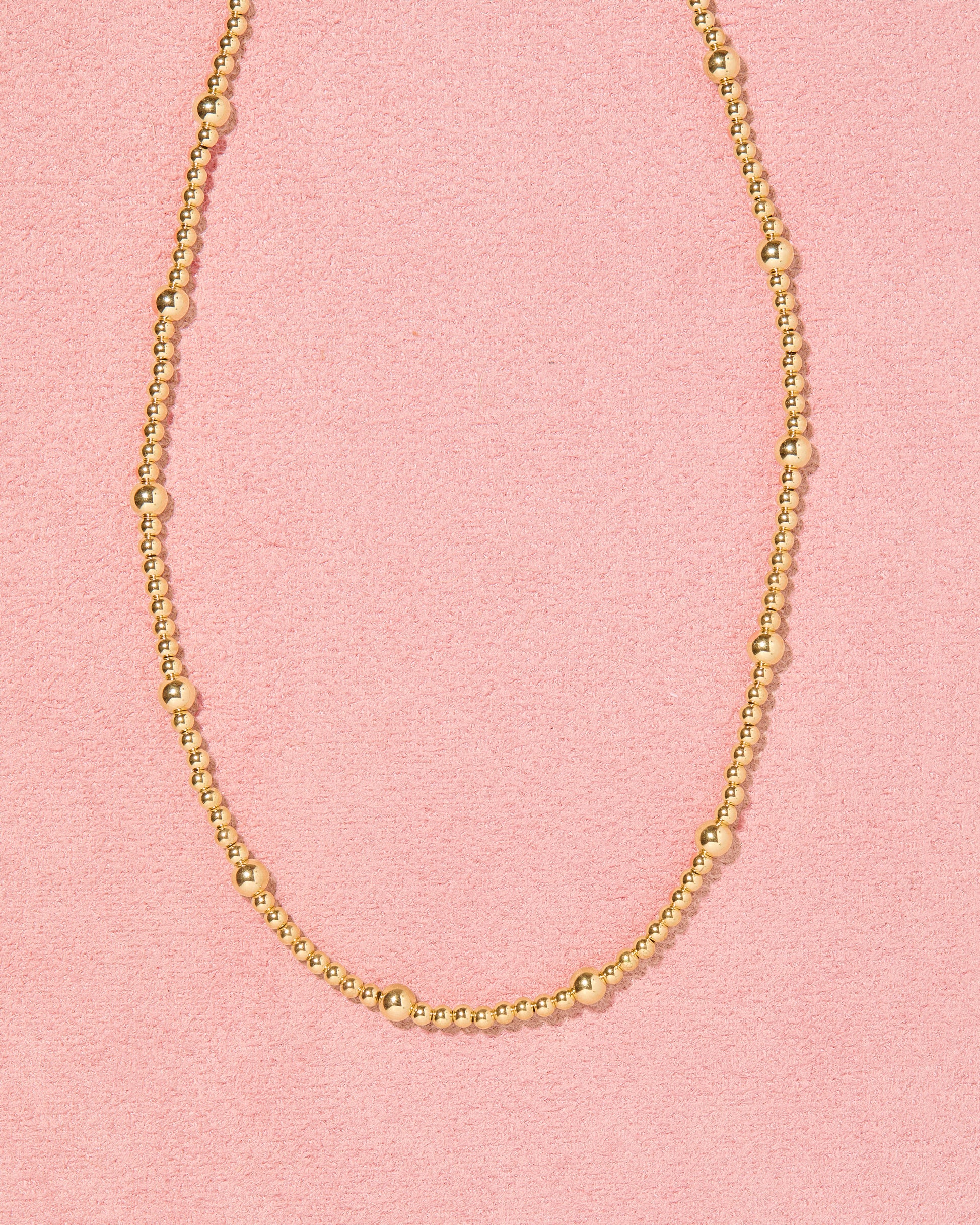 Olive Gold Beaded Stretch Necklace