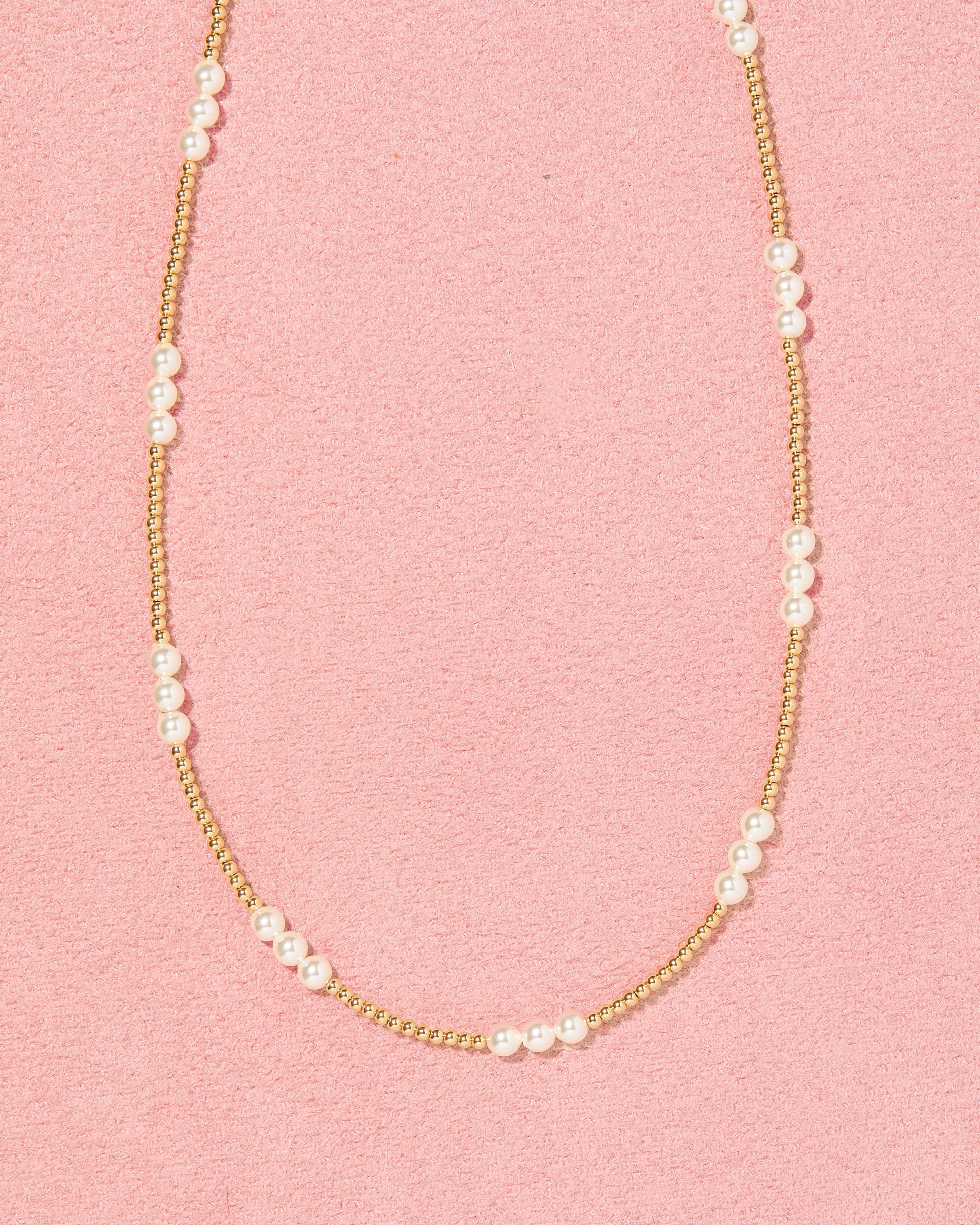 ILY Pearl Beaded Stretch Necklace