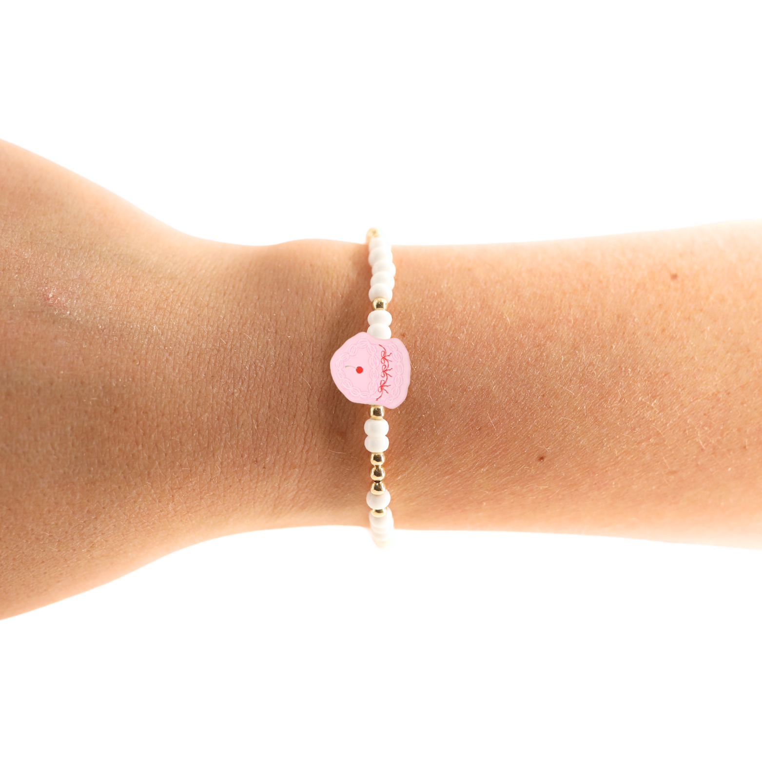 Valentine's Cake on White Sprinkle Bracelet (Sale)