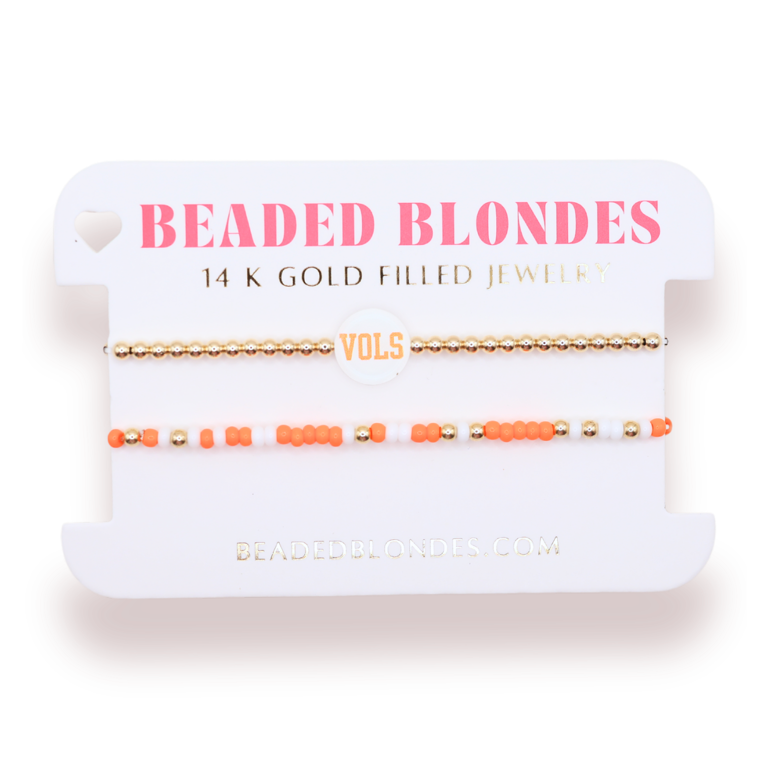 Tennessee/ Vols + Sprinkle Logo Bracelet Stack of 2