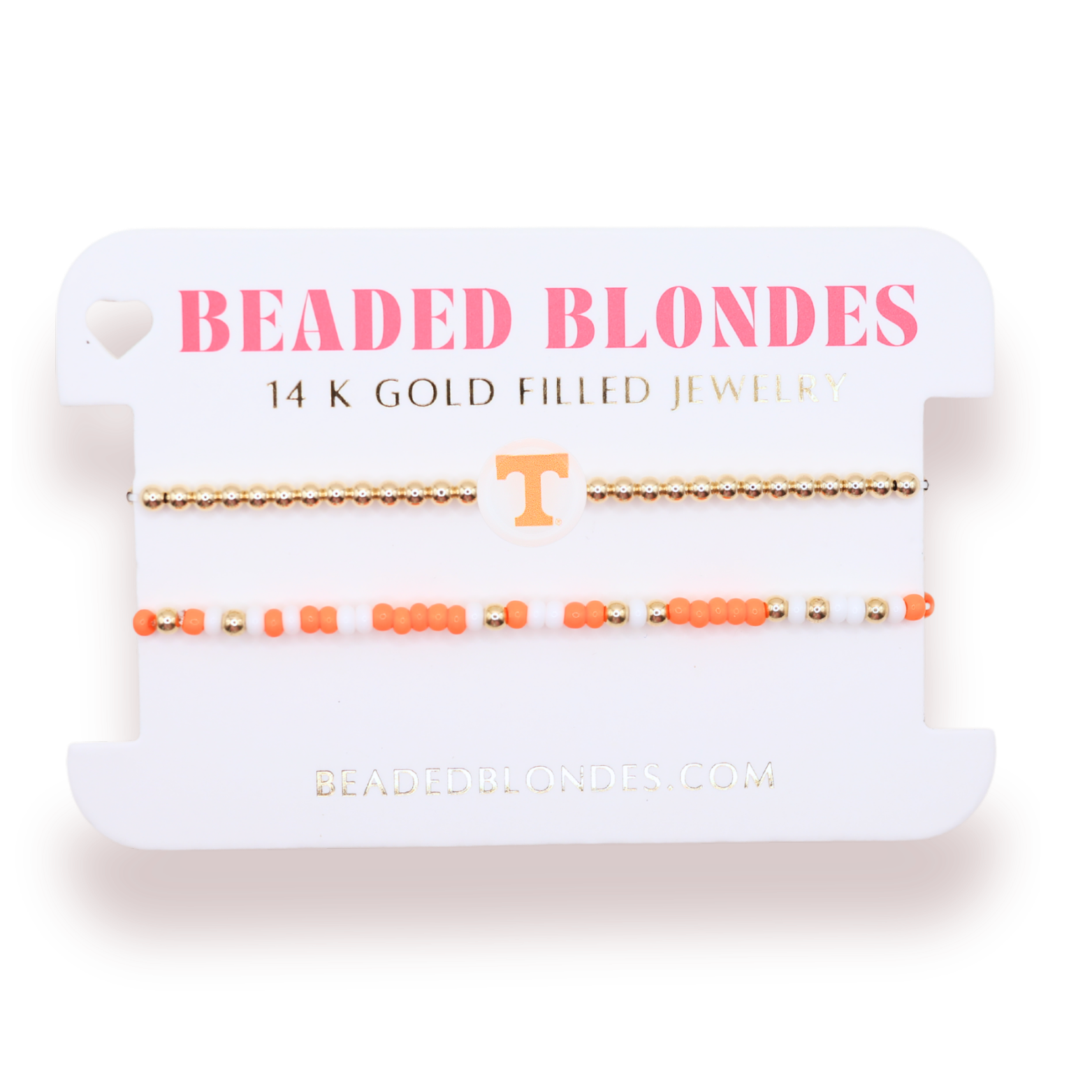 Tennessee/ Vols + Sprinkle Logo Bracelet Stack of 2