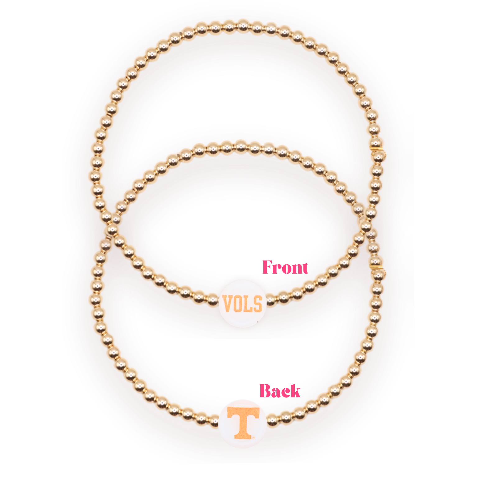 Tennessee/ Vols + Sprinkle Logo Bracelet Stack of 2