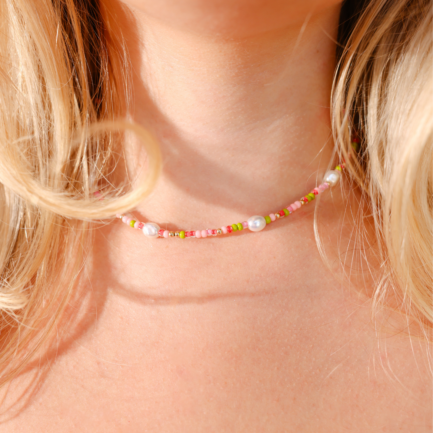 Watermelon Sprinkle Pearl Necklace