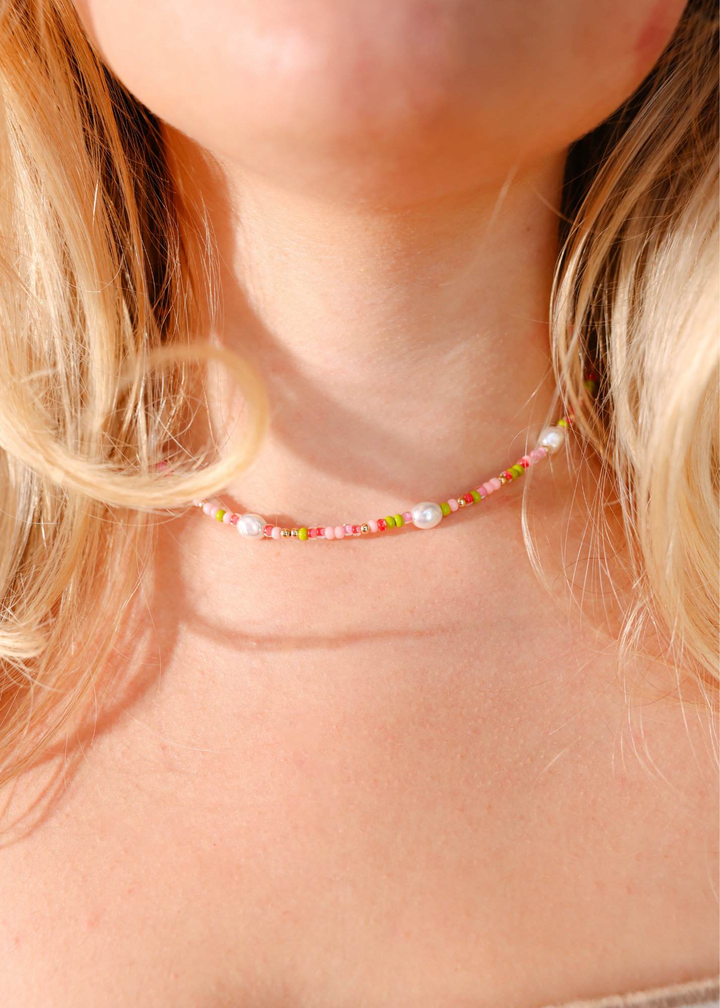 Watermelon Sprinkle Pearl Necklace