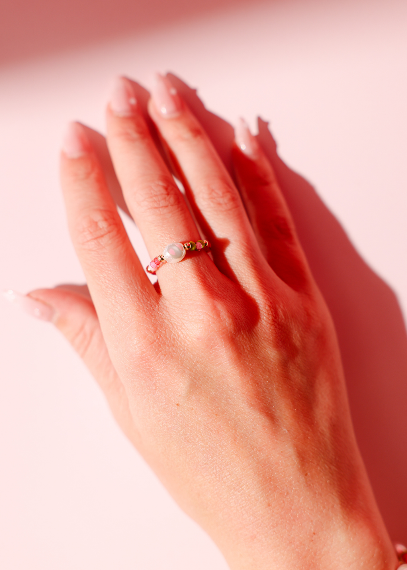 Watermelon Sprinkle Pearl Ring