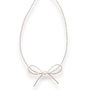 Silver Beaded Bow Necklace