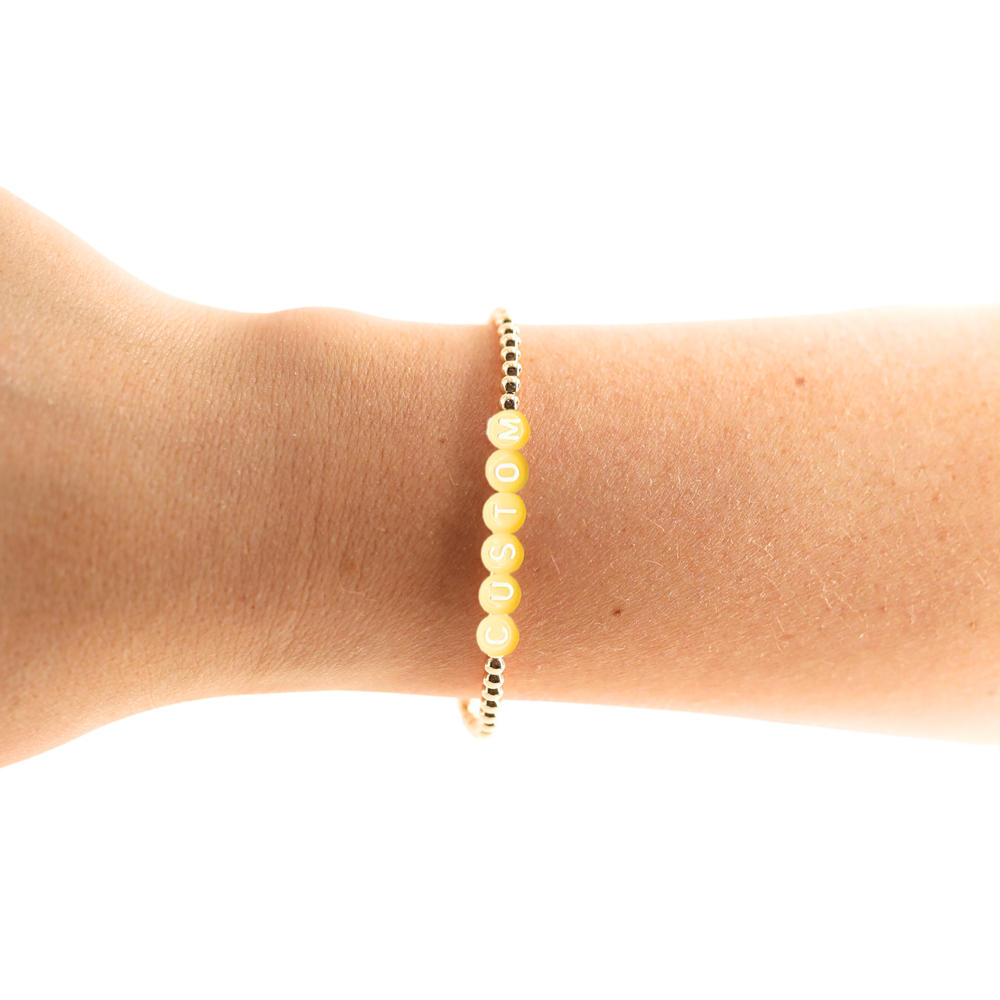 Custom Yellow Pastel Letter Bracelet