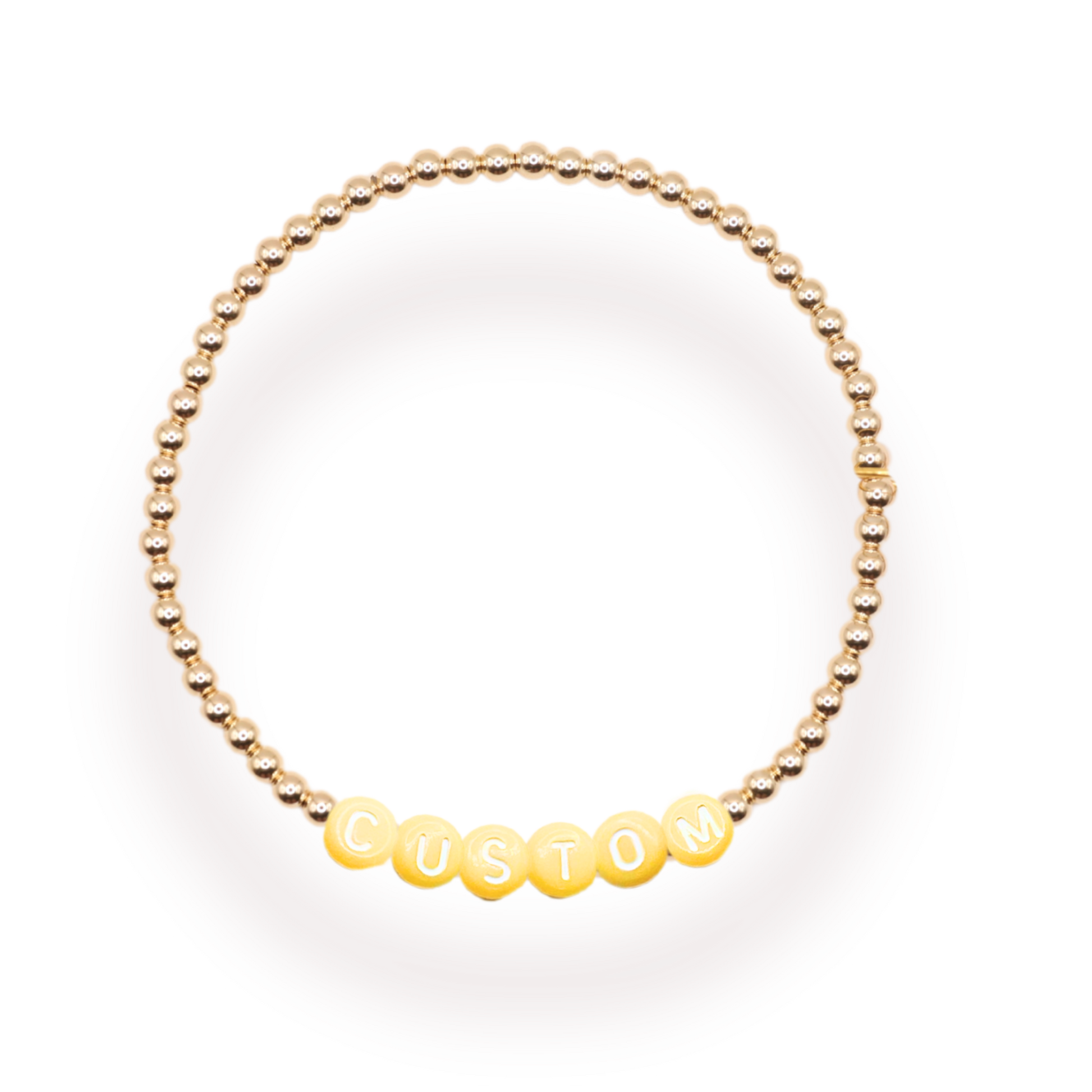 Custom Yellow Pastel Letter Bracelet