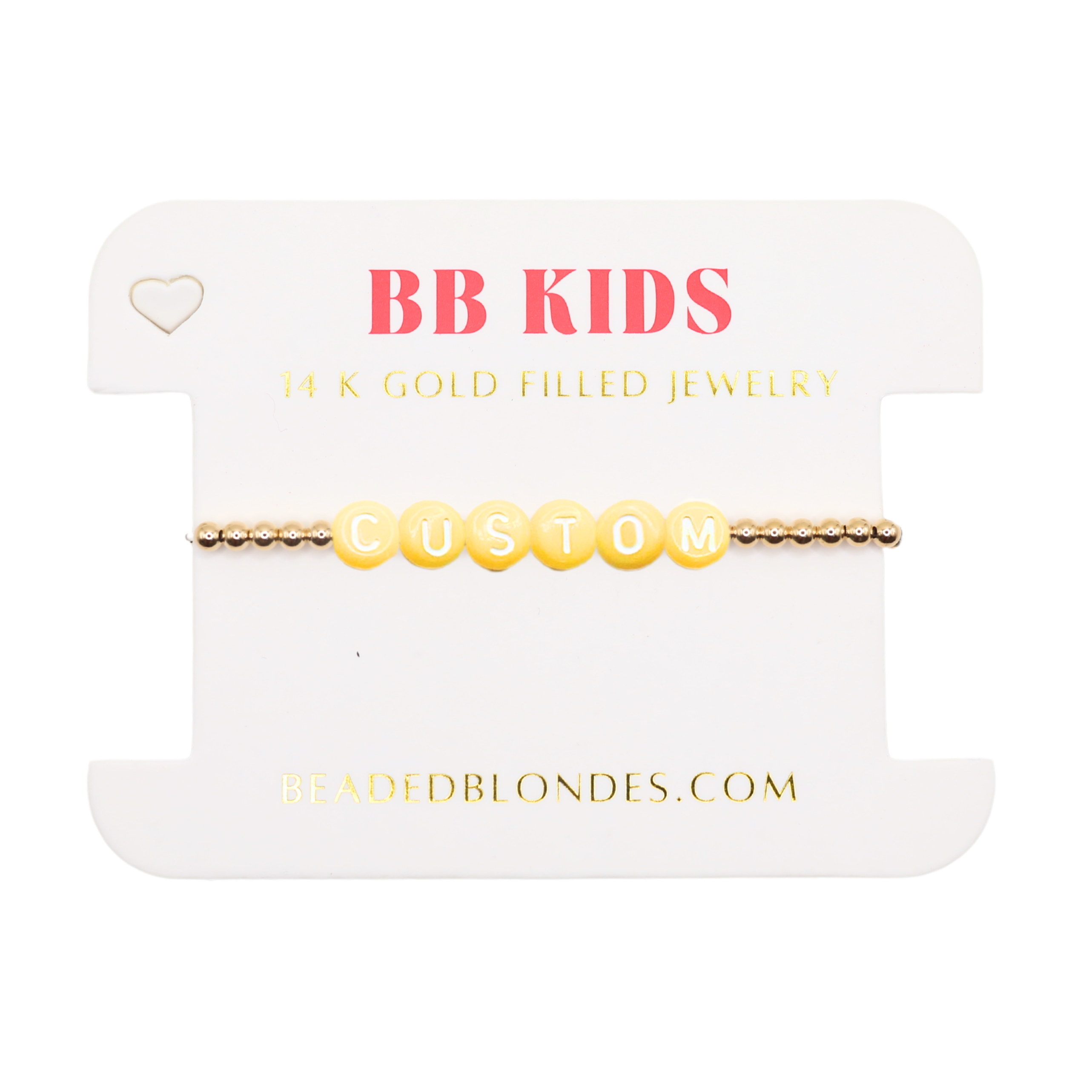 Custom Yellow Pastel Letter Bracelet (Kids Size)