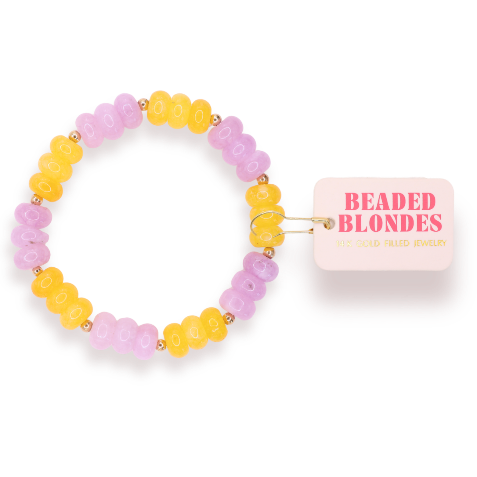 Lilac & Yellow Gemstone Bracelet (Sale)