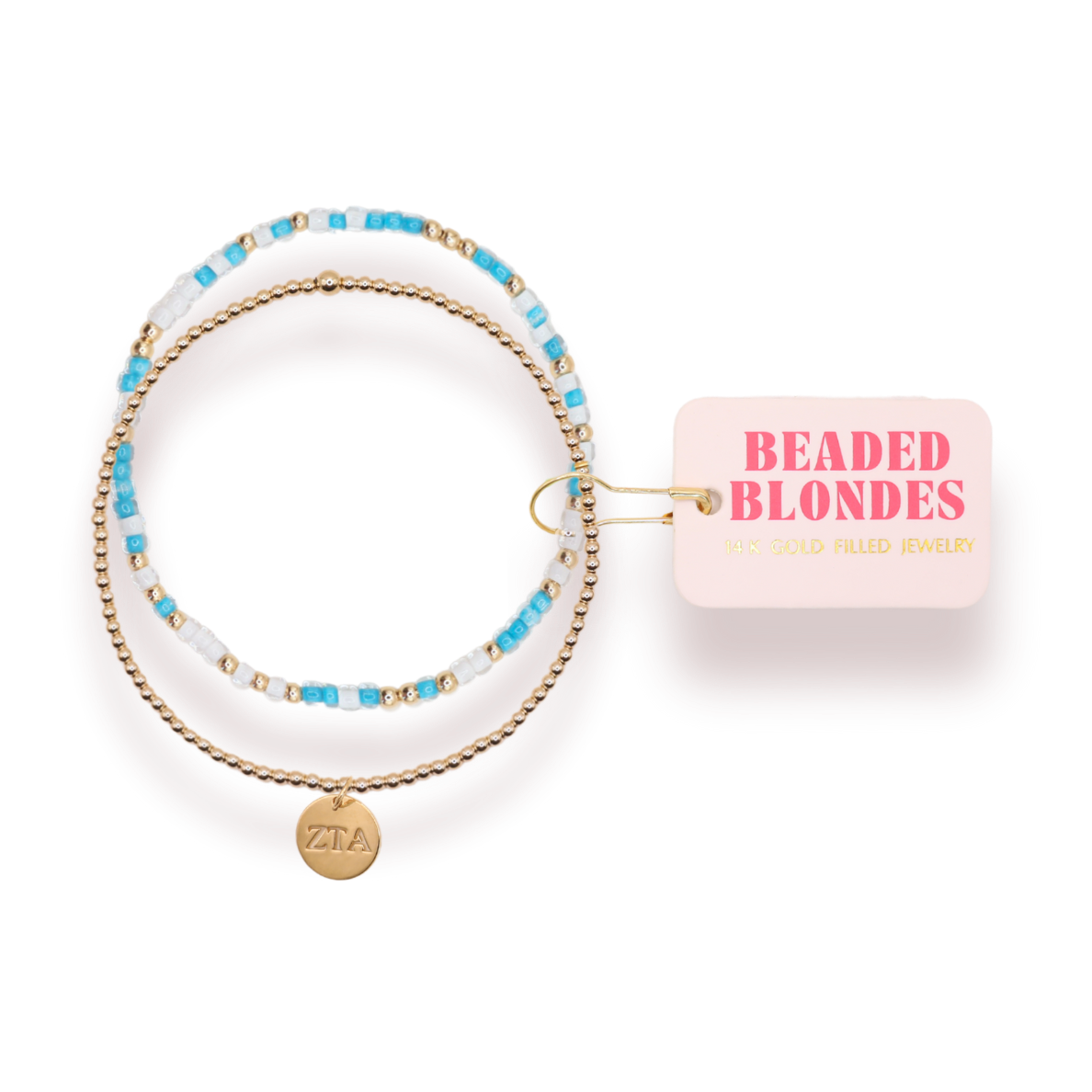 Zeta Tau Alpha Sprinkle + Charm Bracelet Stack