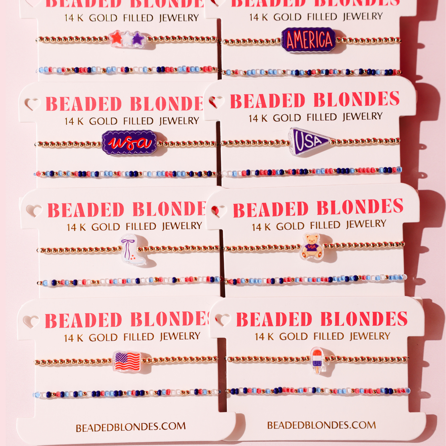 Popsicle Bracelet on Gold + Bomb Pop Sprinkle (Stack of 2)