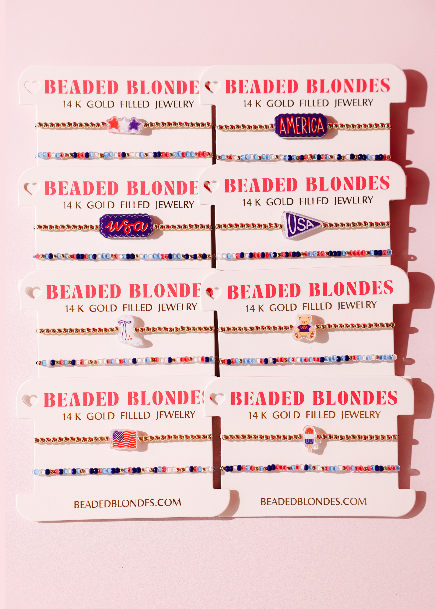 USA Flag Bracelet + Bomb Pop Sprinkle (Stack of 2)