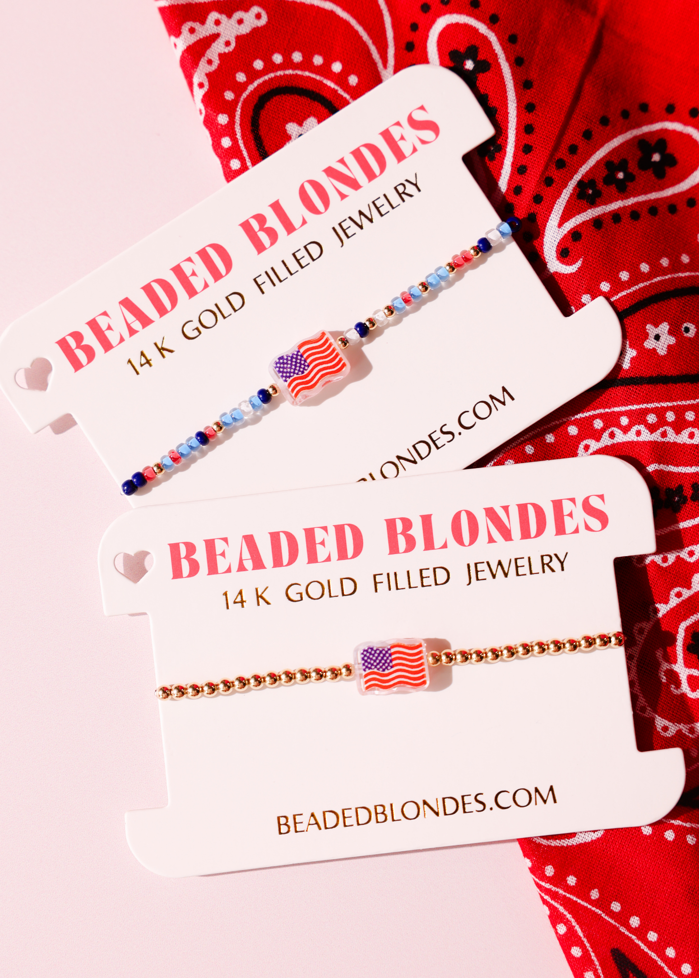 American Flag Bracelet on Color (Kids Size)
