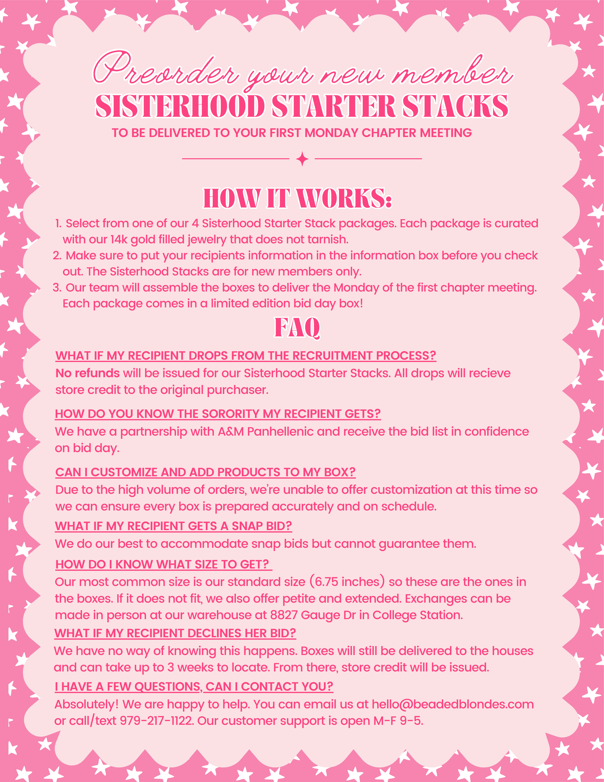 PRE ORDER Texas A&M Recruitment Sisterhood Starter Stack (Full Bundle)