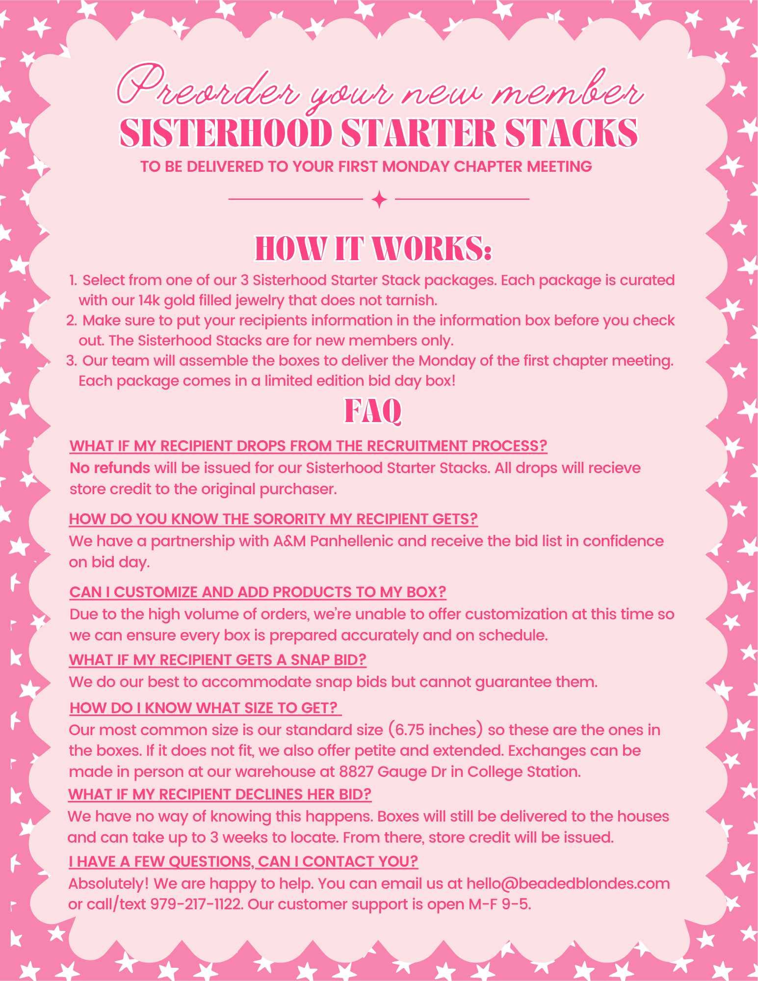 PRE ORDER Texas A&M Recruitment Sisterhood Starter Stack (Color Bundle)