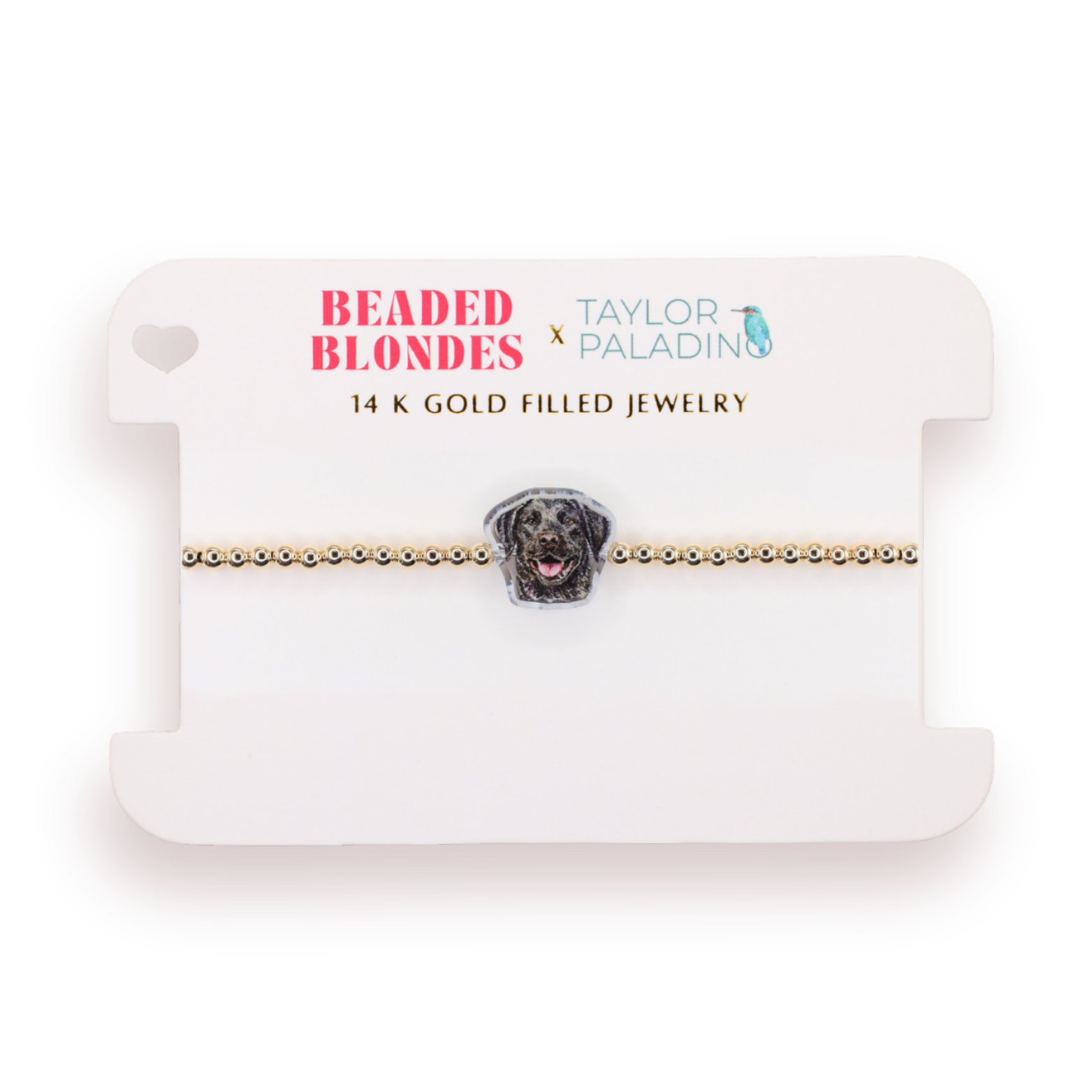 Black Lab Bracelet on Gold