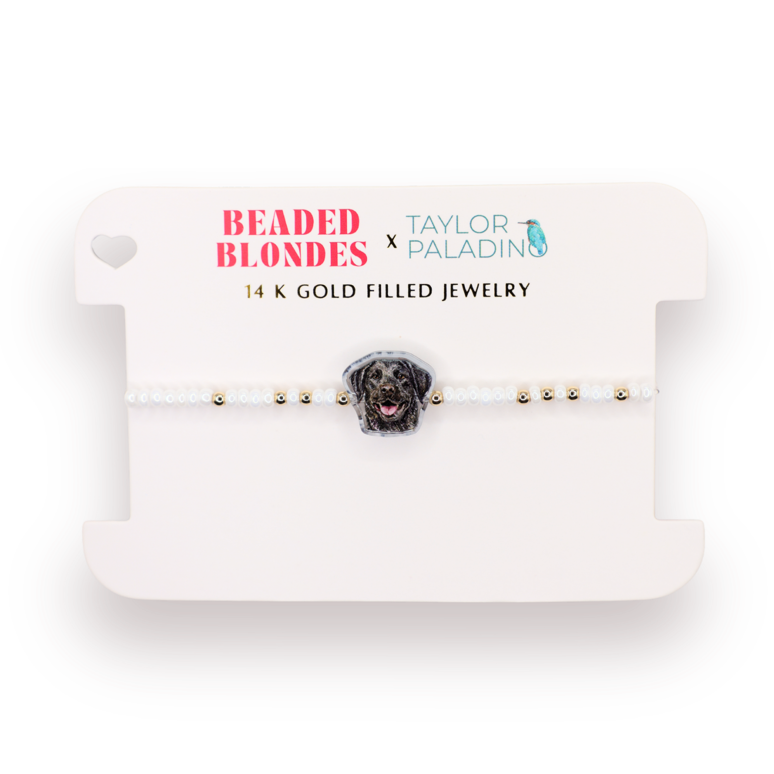 Black Lab Bracelet on Luster White Sprinkle