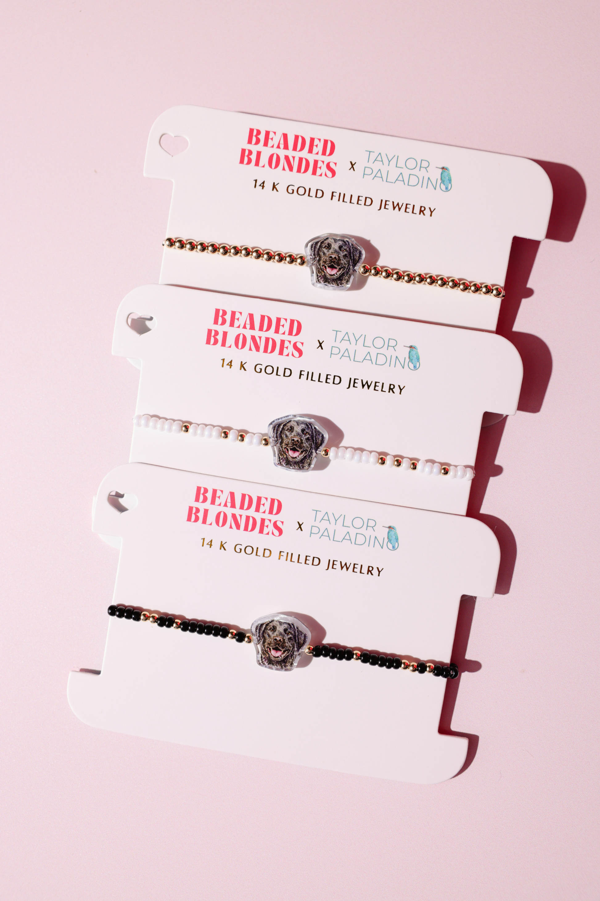 Black Lab Bracelet on Luster White Sprinkle