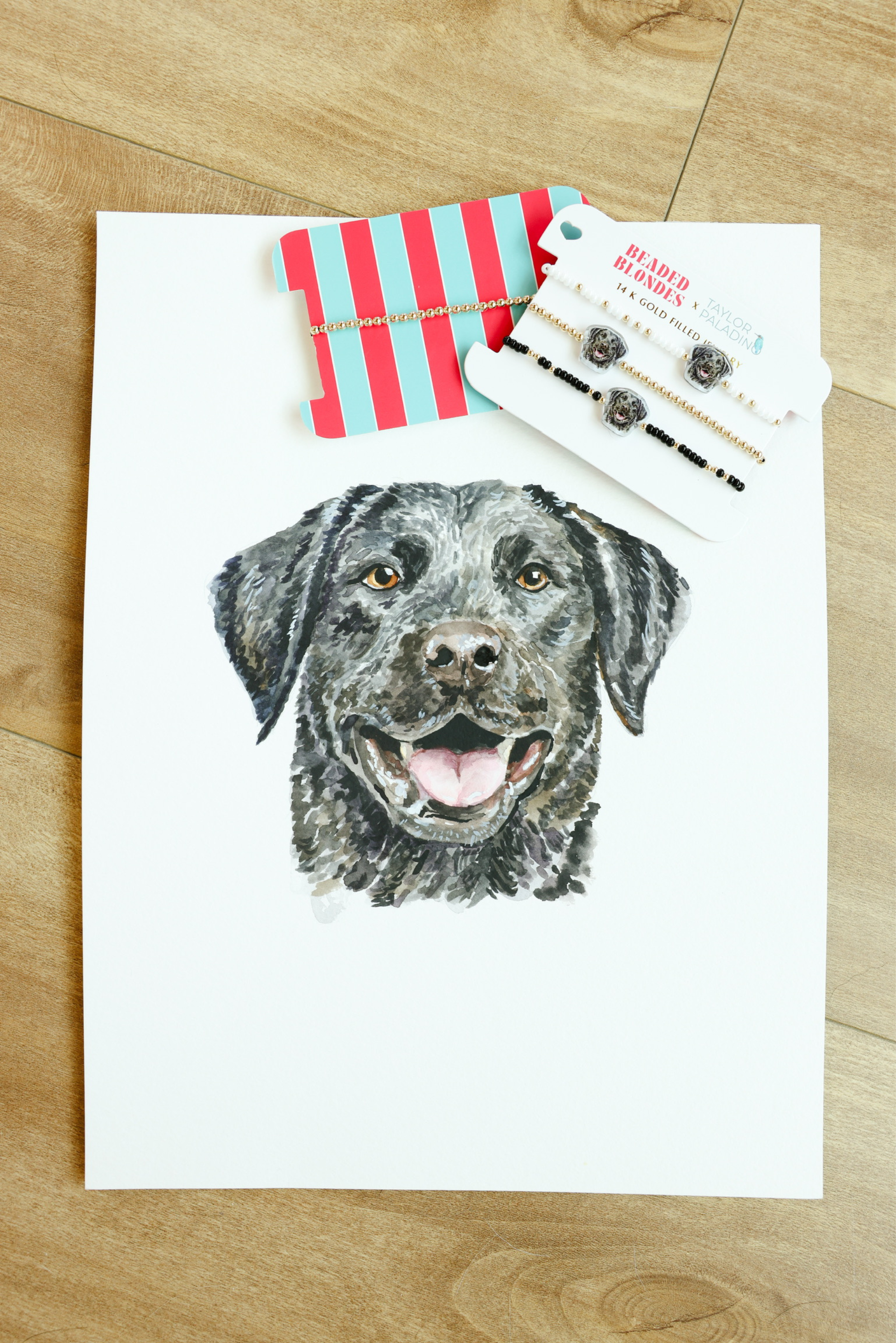 Black Lab Bracelet on Luster White Sprinkle