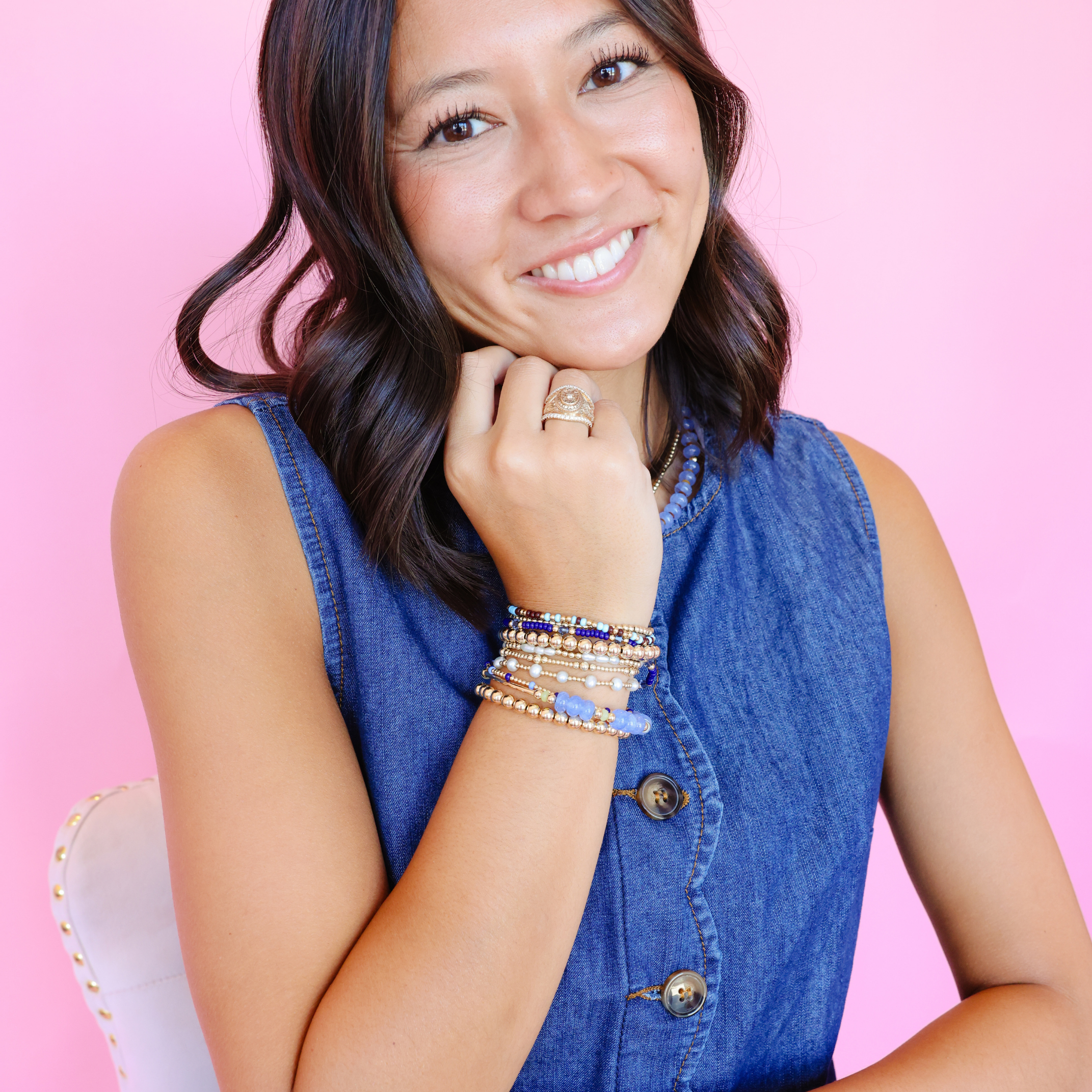Brittany Bar Bracelet in Blue and Green