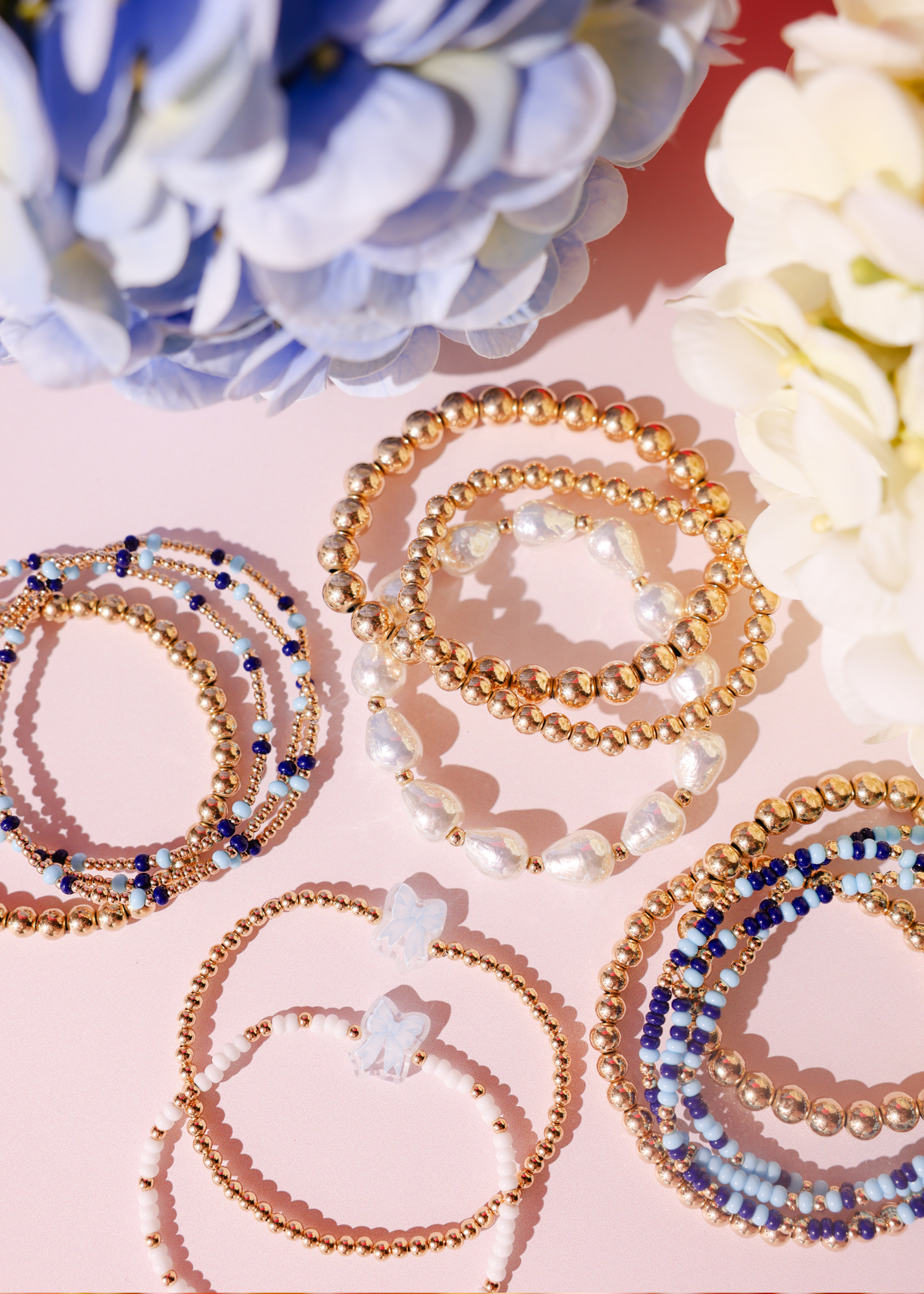 Powder Blue and Navy Two Toned Dainty Poppi Bracelet
