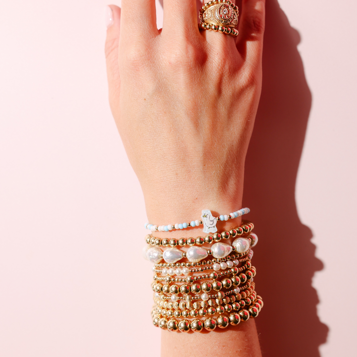 Blue Mama Goose Bracelet on Color