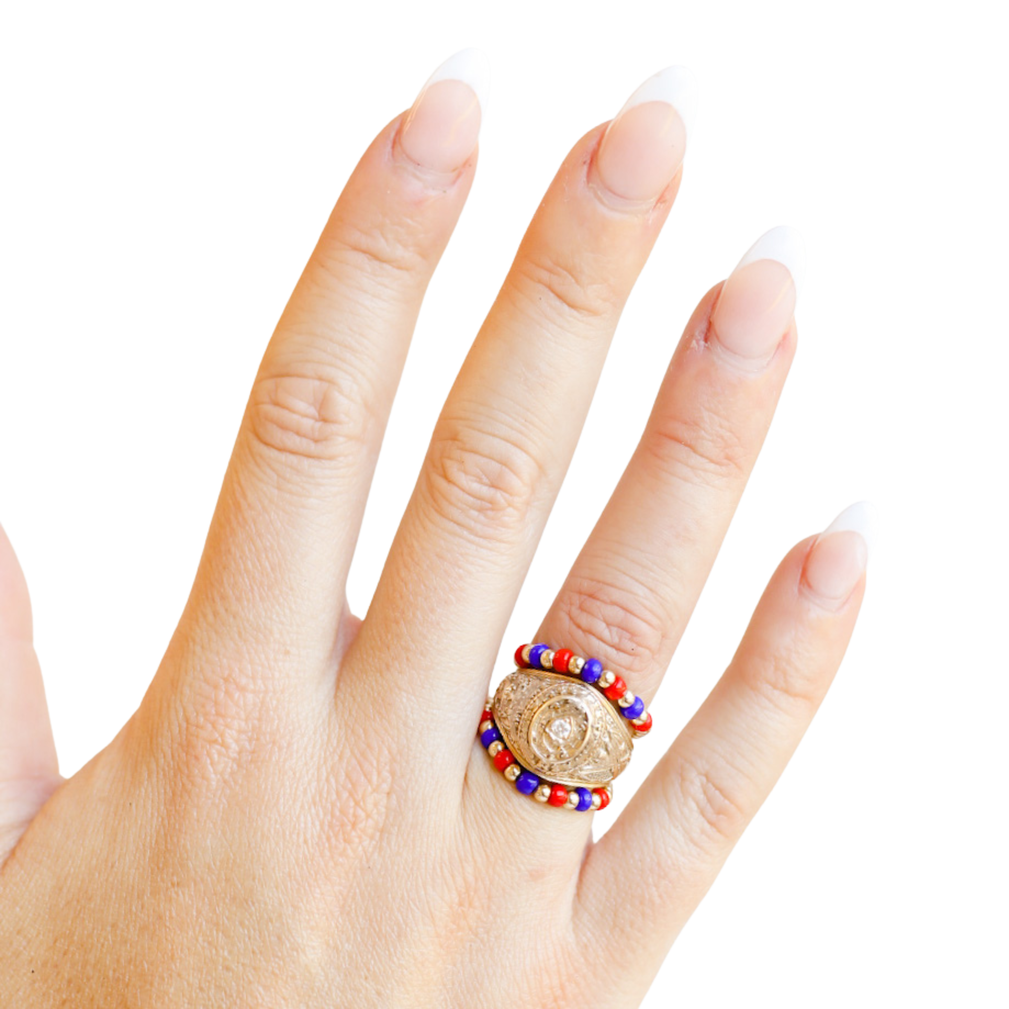 The Poppi Ring in Blue & Red