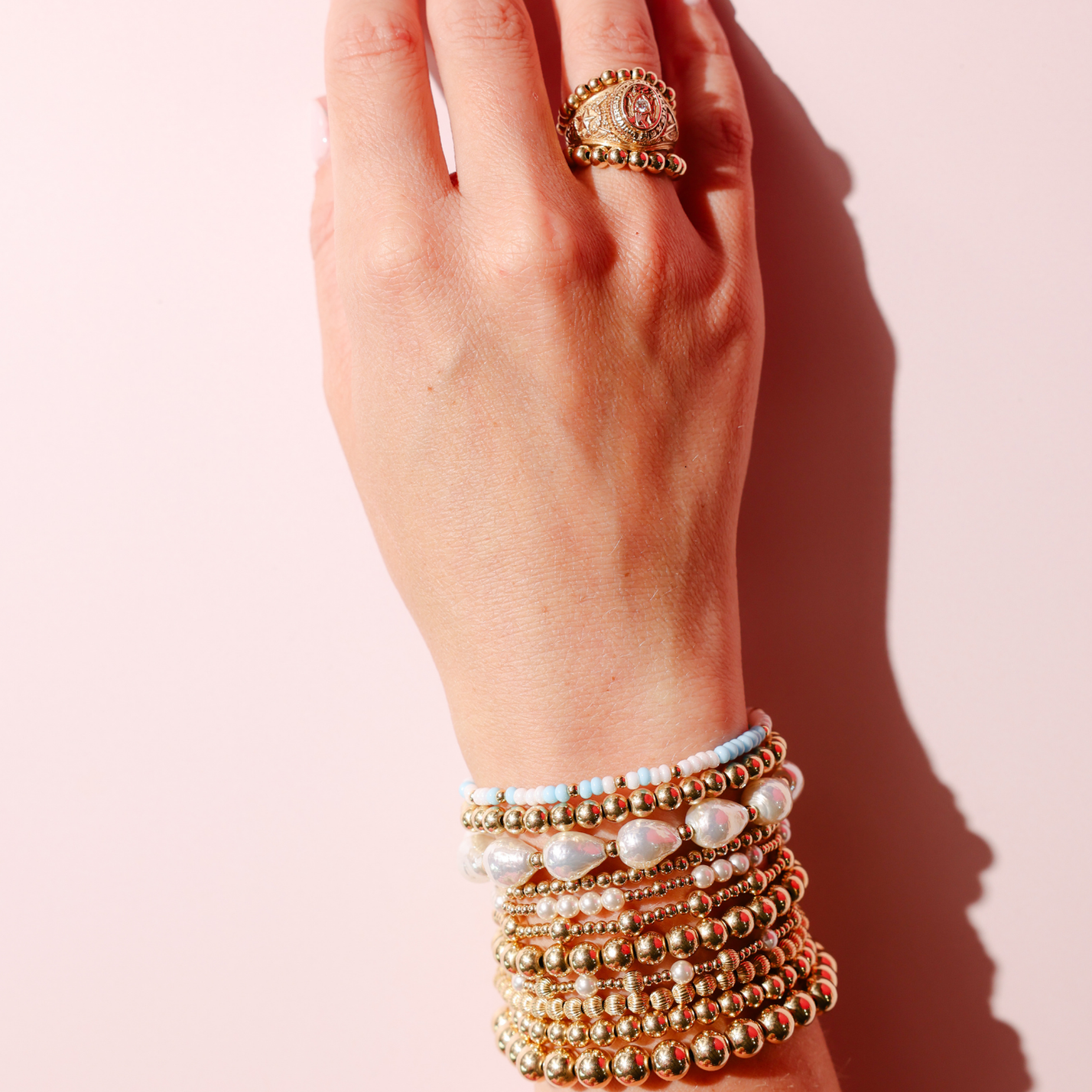 Powder Blue & Luster White Sprinkle Bracelet