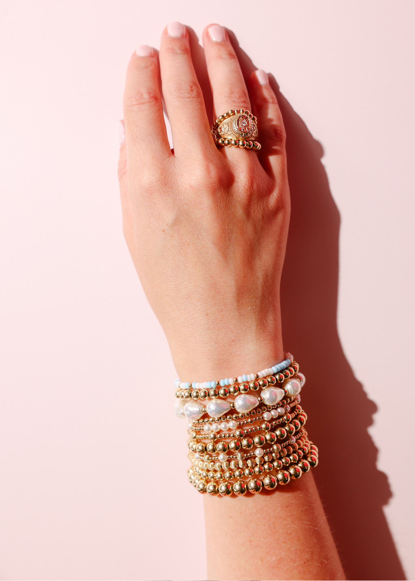 Powder Blue & Luster White Sprinkle Bracelet