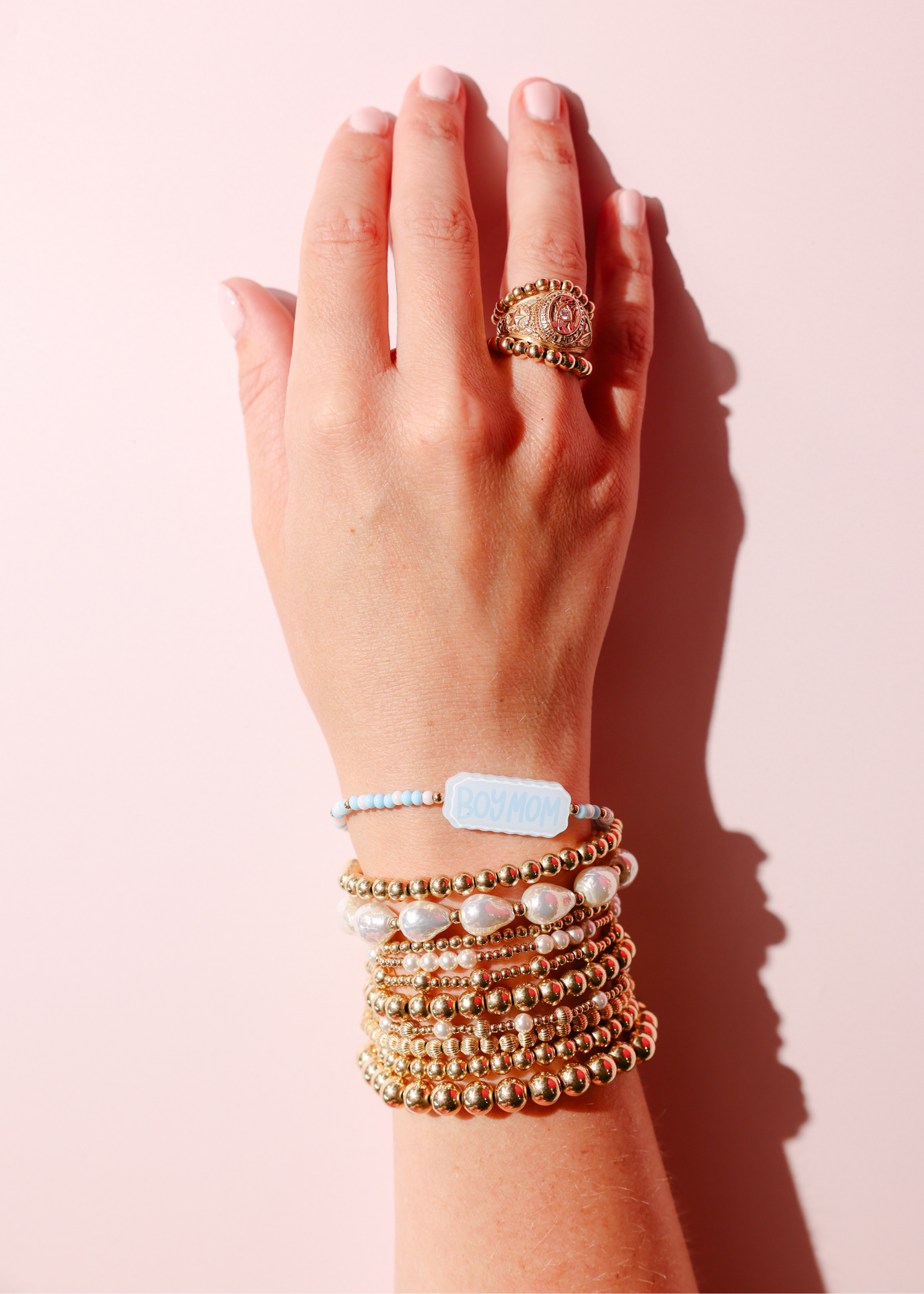 Boy Mom Bracelet on Color