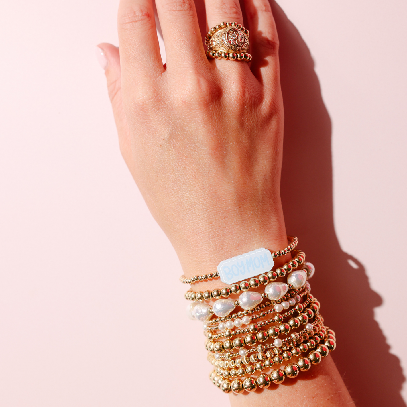 Boy Mom Bracelet on Gold