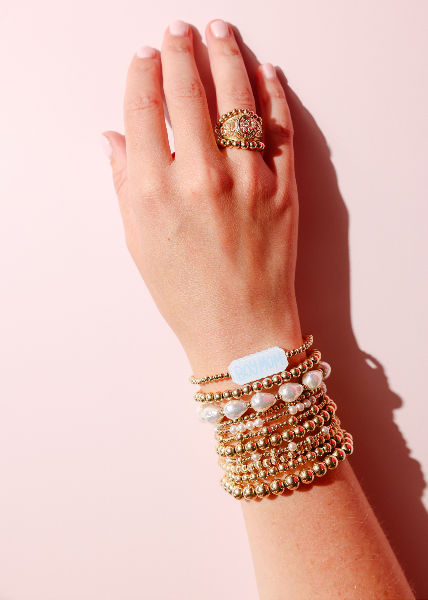Boy Mom Bracelet on Gold