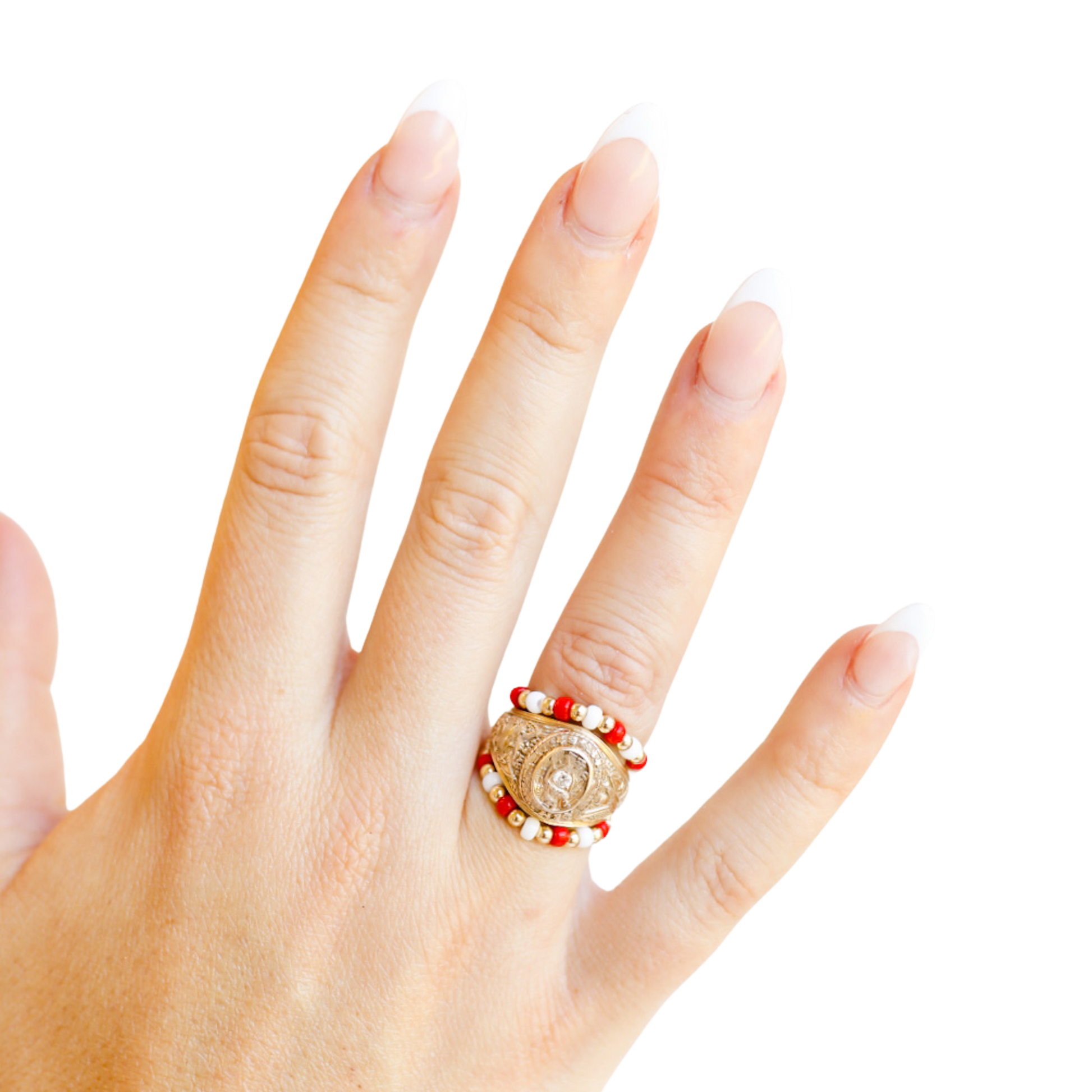 The Poppi Ring in Bright Red & White