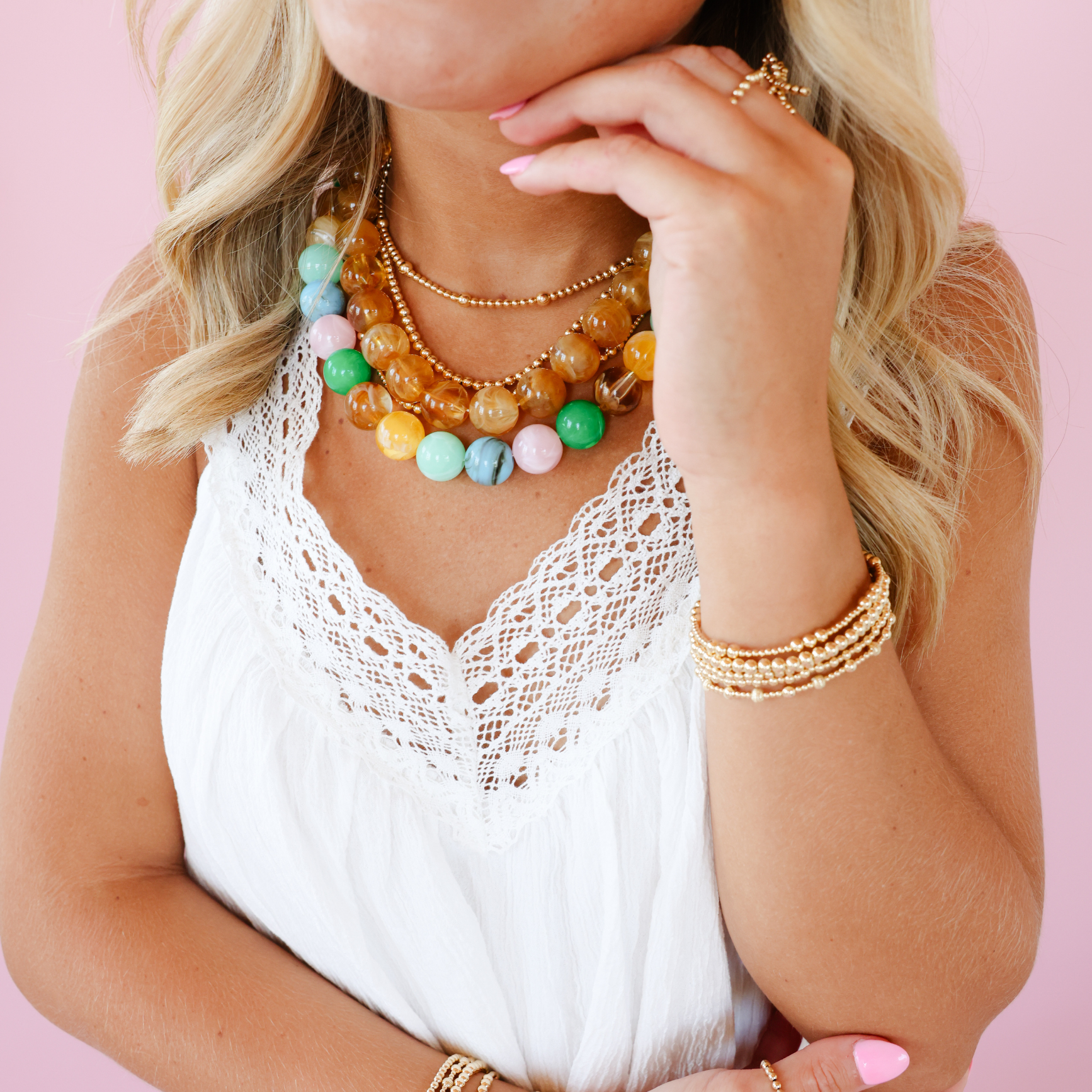 Pastel Multicolor Gumball Necklace