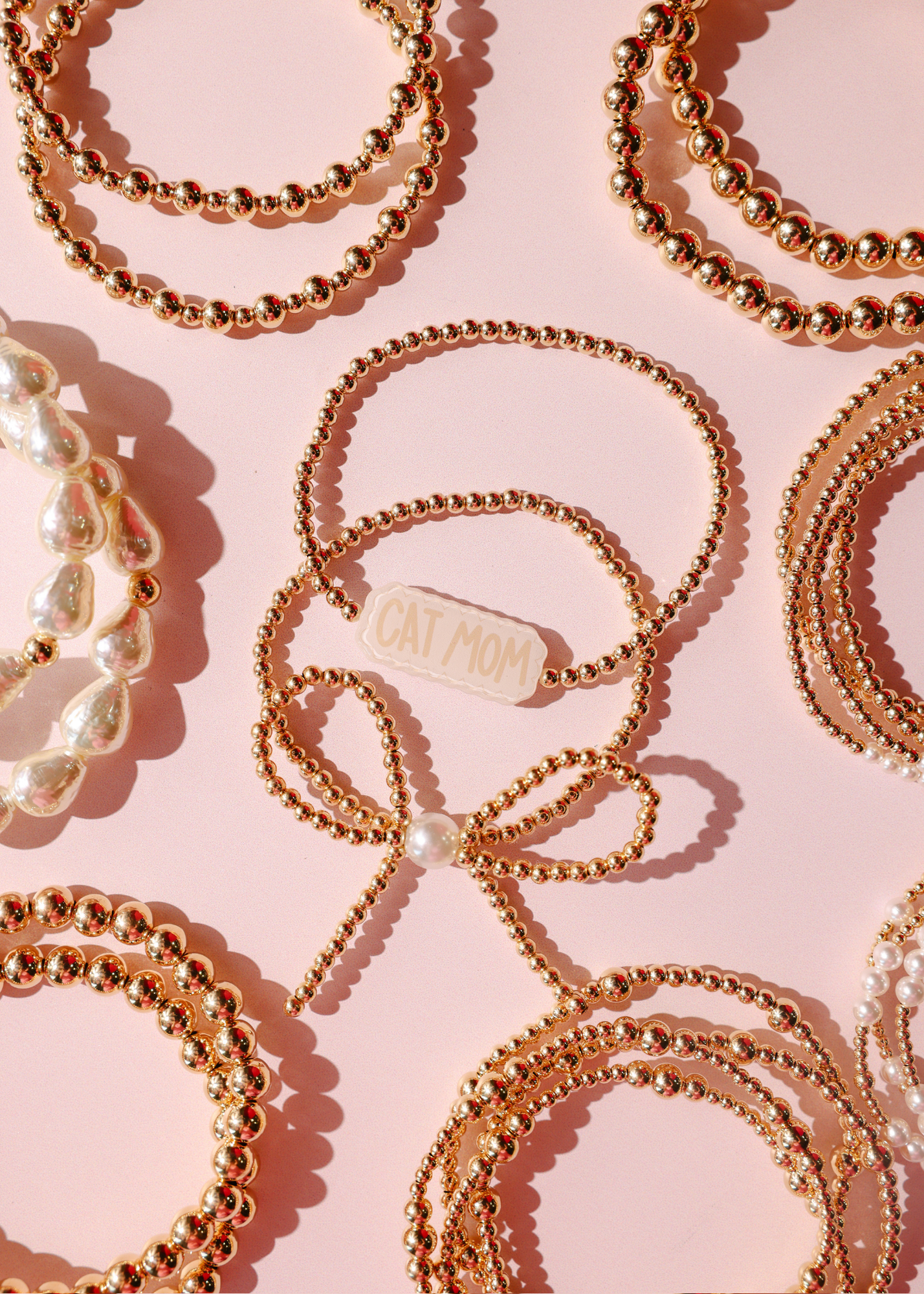 Cat Mom Bracelet on Gold