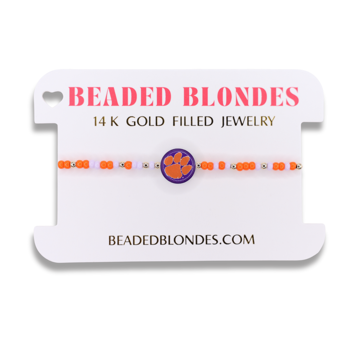 Clemson Logo Flip Bracelet on Color