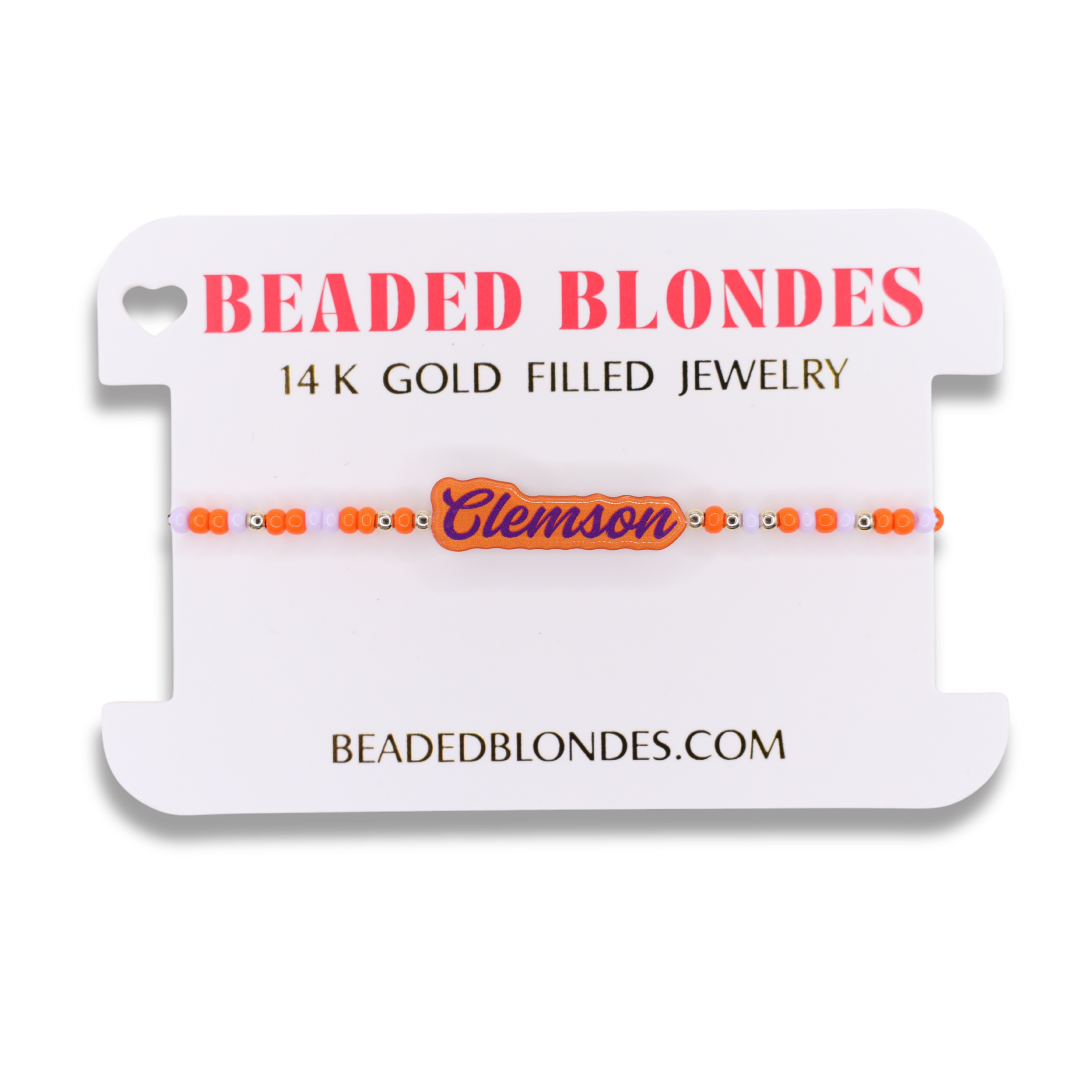 Clemson Word Bracelet on Color