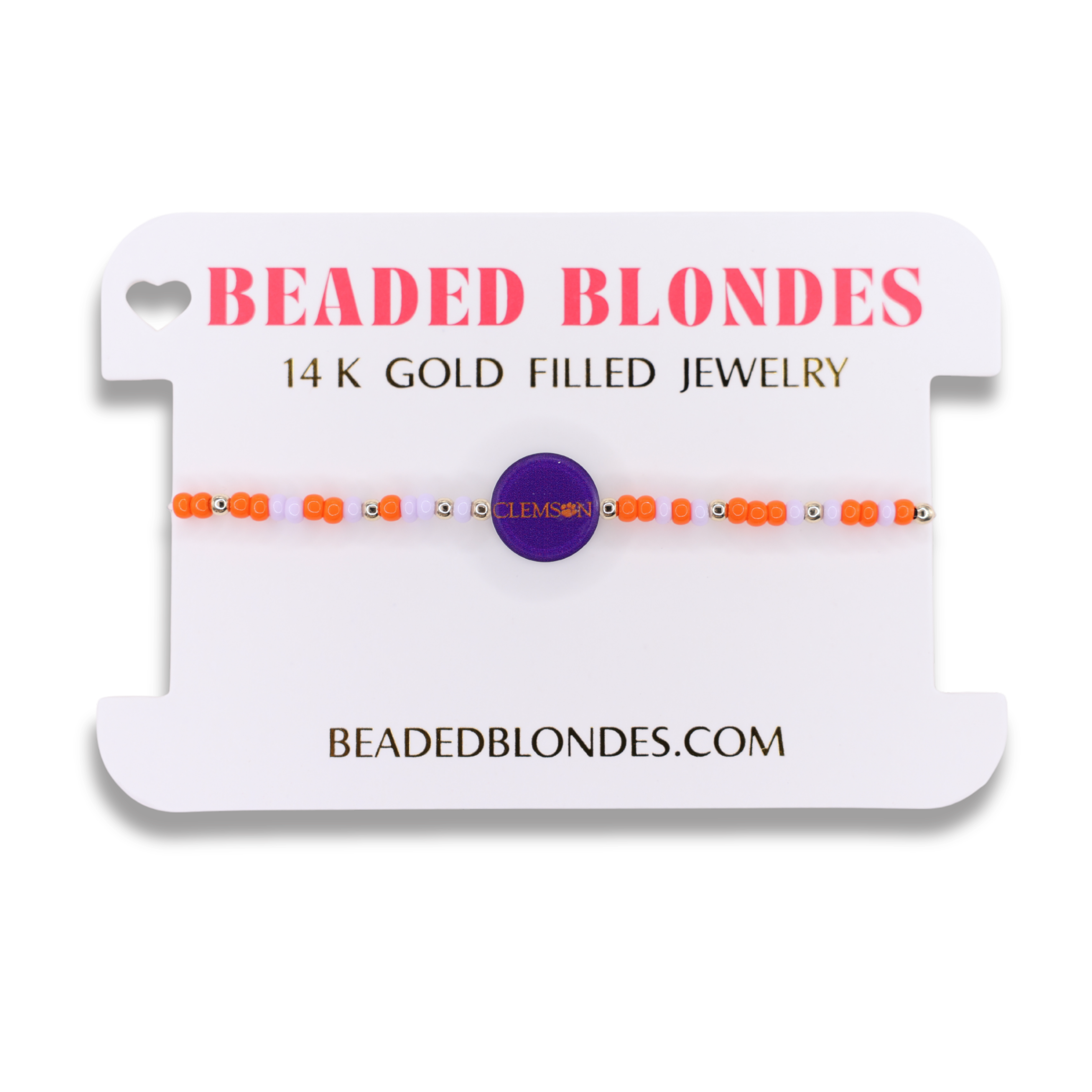 Clemson Logo Flip Bracelet on Color