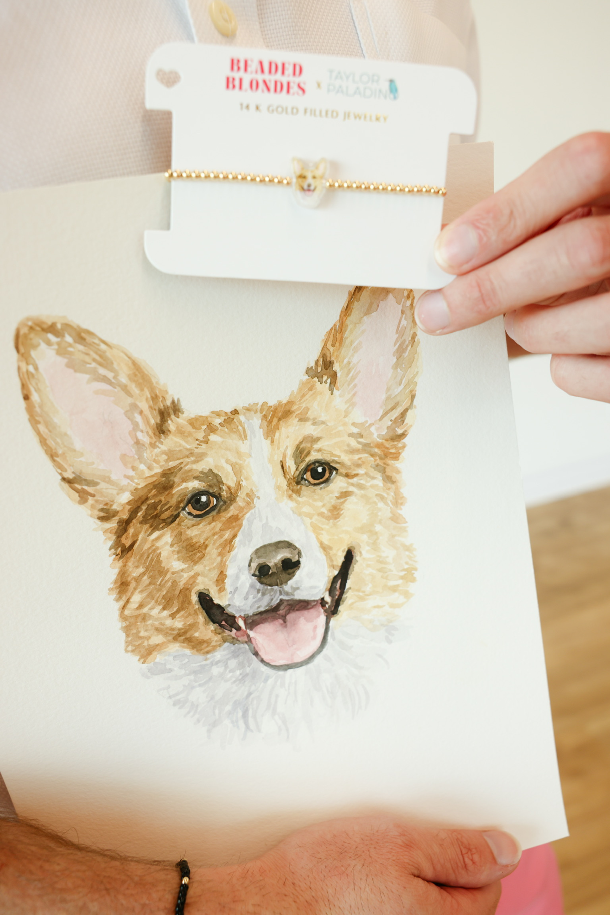 Corgi Bracelet on Black Sprinkle